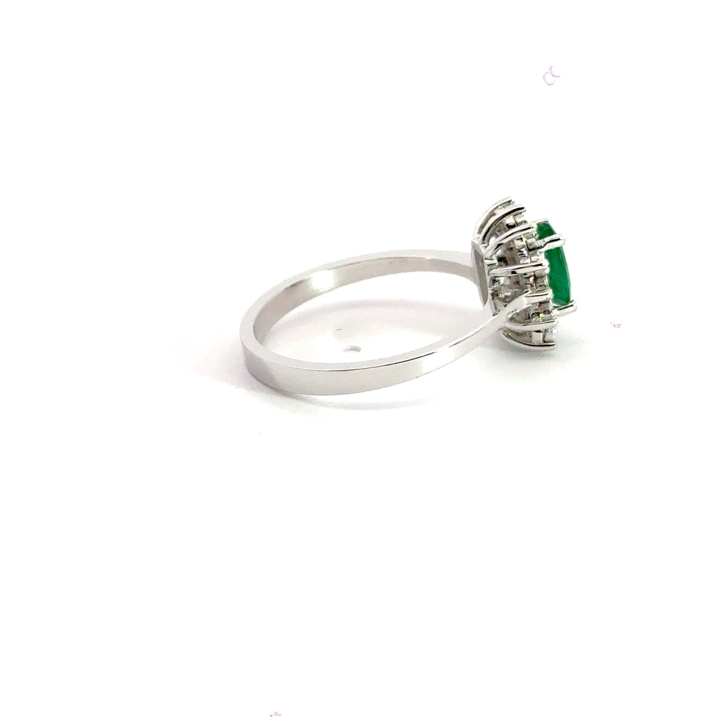 18CT White Gołd 1.00CT Emerald Diamond Aces Jewellers