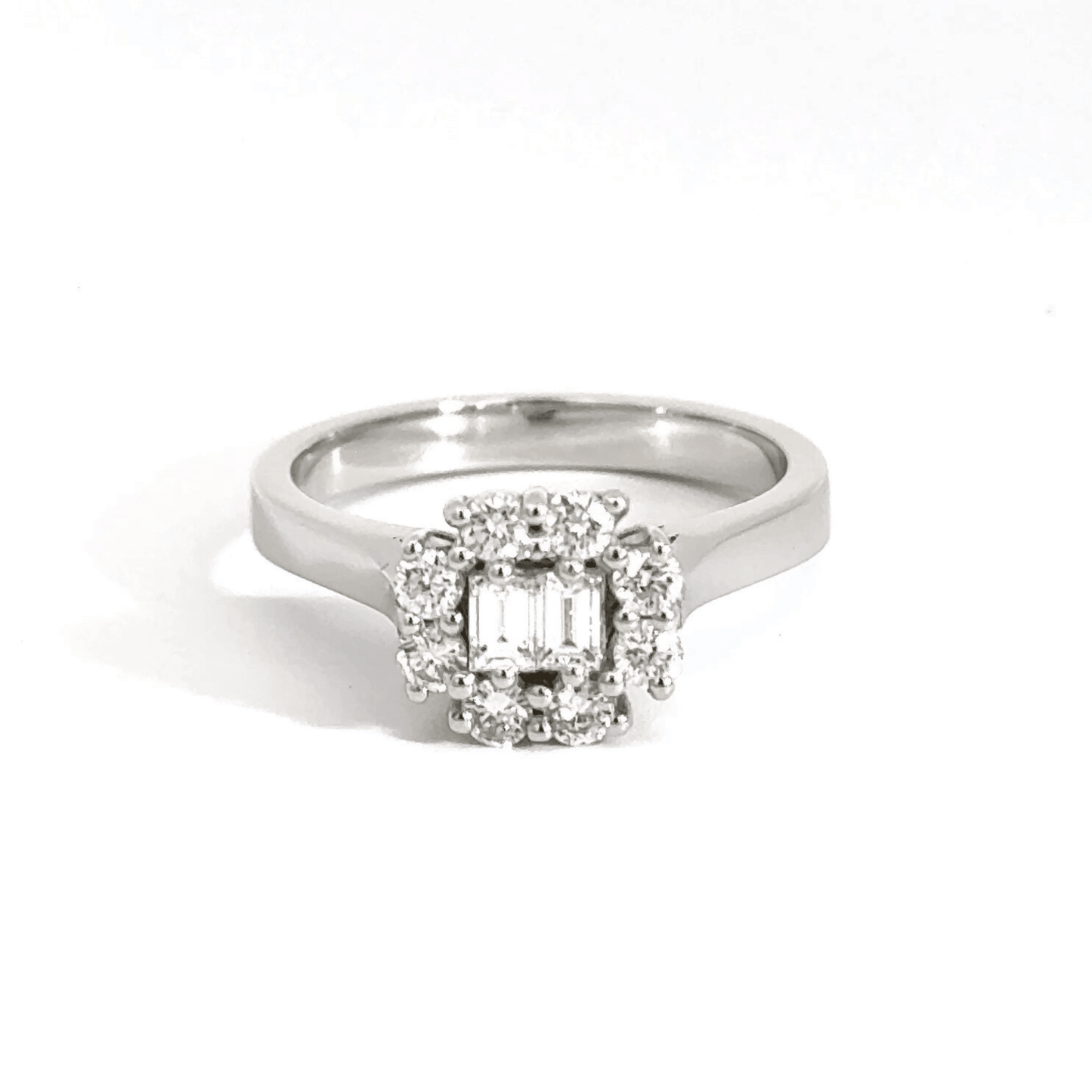 18CT White Gold Baguette Diamond Ring Aces Jewellers