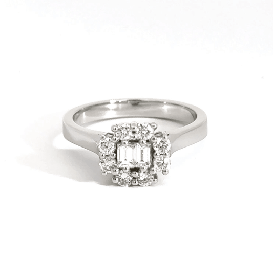 18CT White Gold Baguette Diamond Ring Aces Jewellers