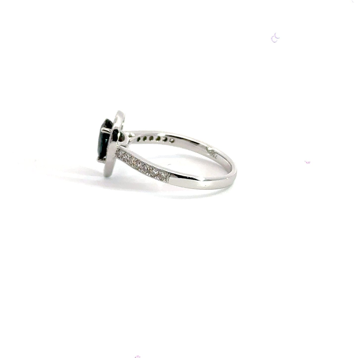 18CT Sapphire and Diamonds Teardrop Ring Aces Jewellers