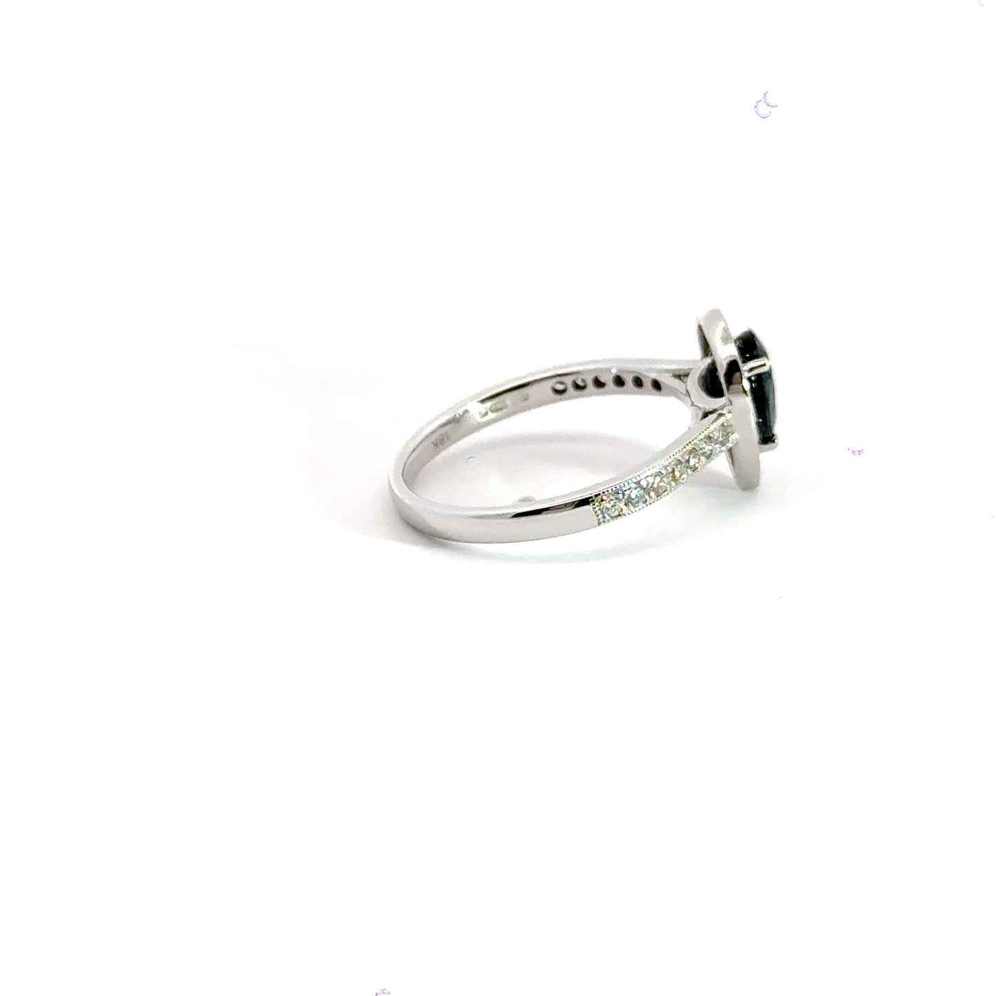 18CT Sapphire and Diamonds Teardrop Ring Aces Jewellers
