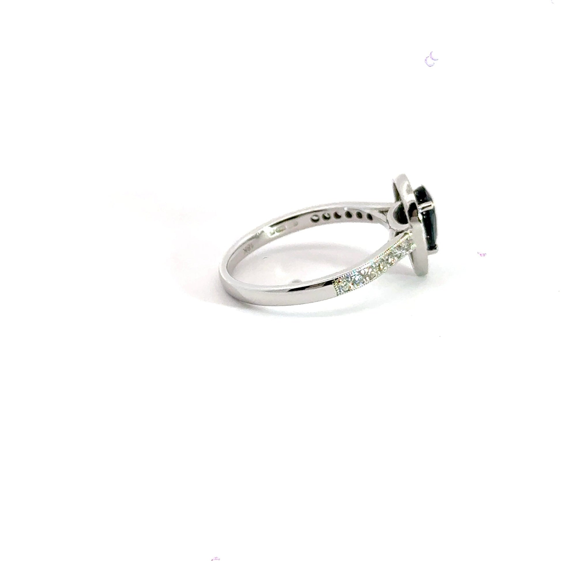 18CT Sapphire and Diamonds Teardrop Ring Aces Jewellers