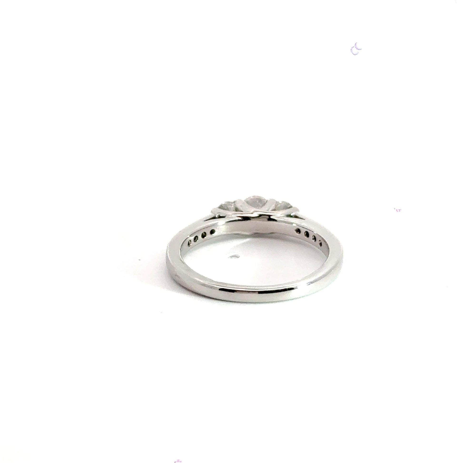 18CT White Gold Diamond Trilogy Ring Aces Jewellers