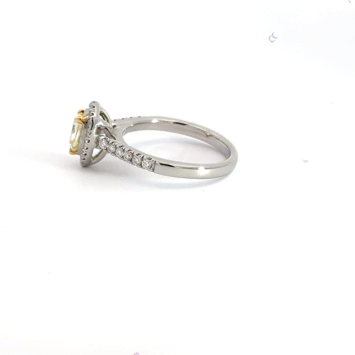 Platinum Yellow Diamond Teardrop Halo Ring Aces Jewellers