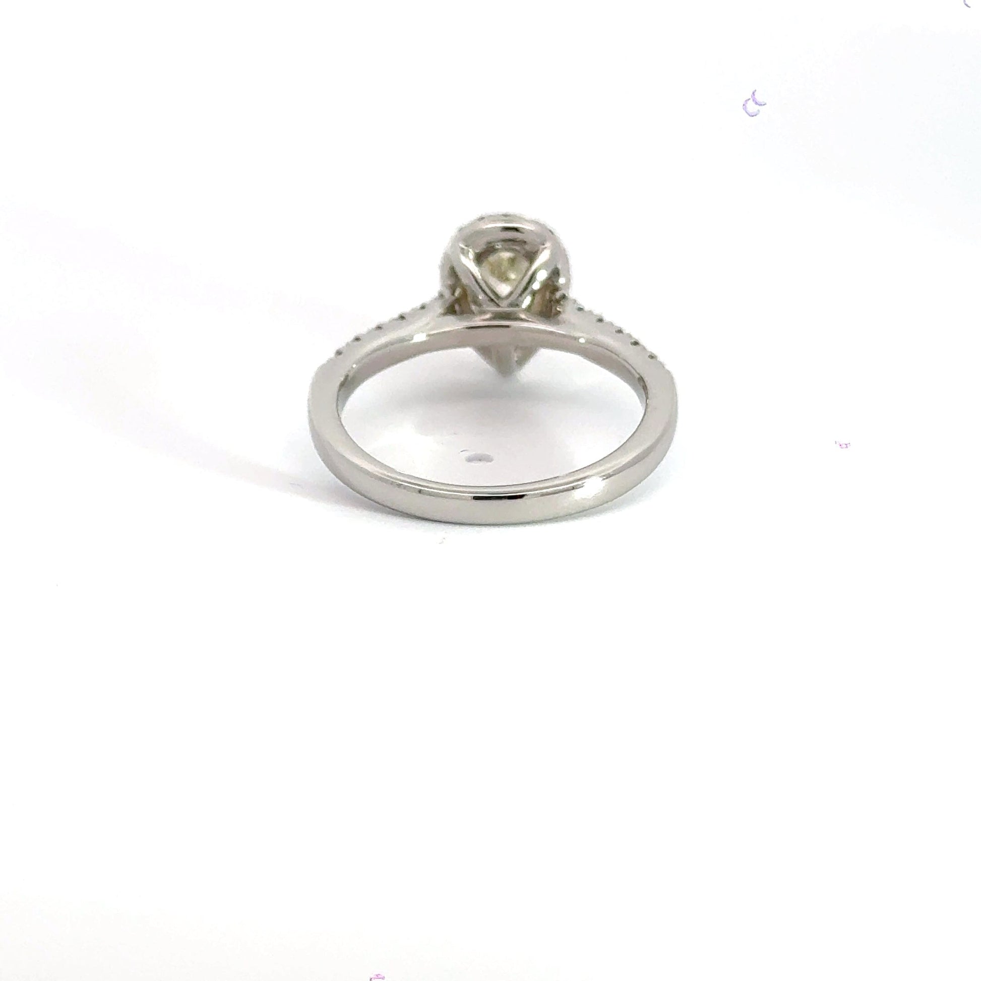 Platinum Yellow Diamond Teardrop Halo Ring Aces Jewellers