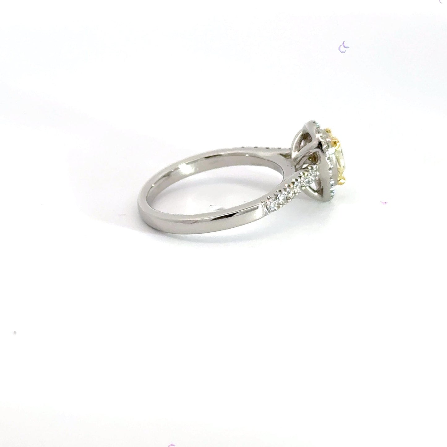 Platinum Yellow Diamond Teardrop Halo Ring Aces Jewellers