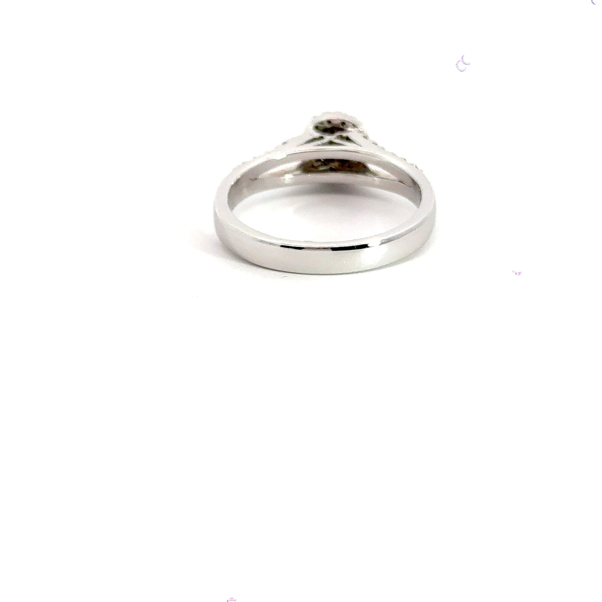 18CT White Gold Halo Diamond Ring Aces Jewellers