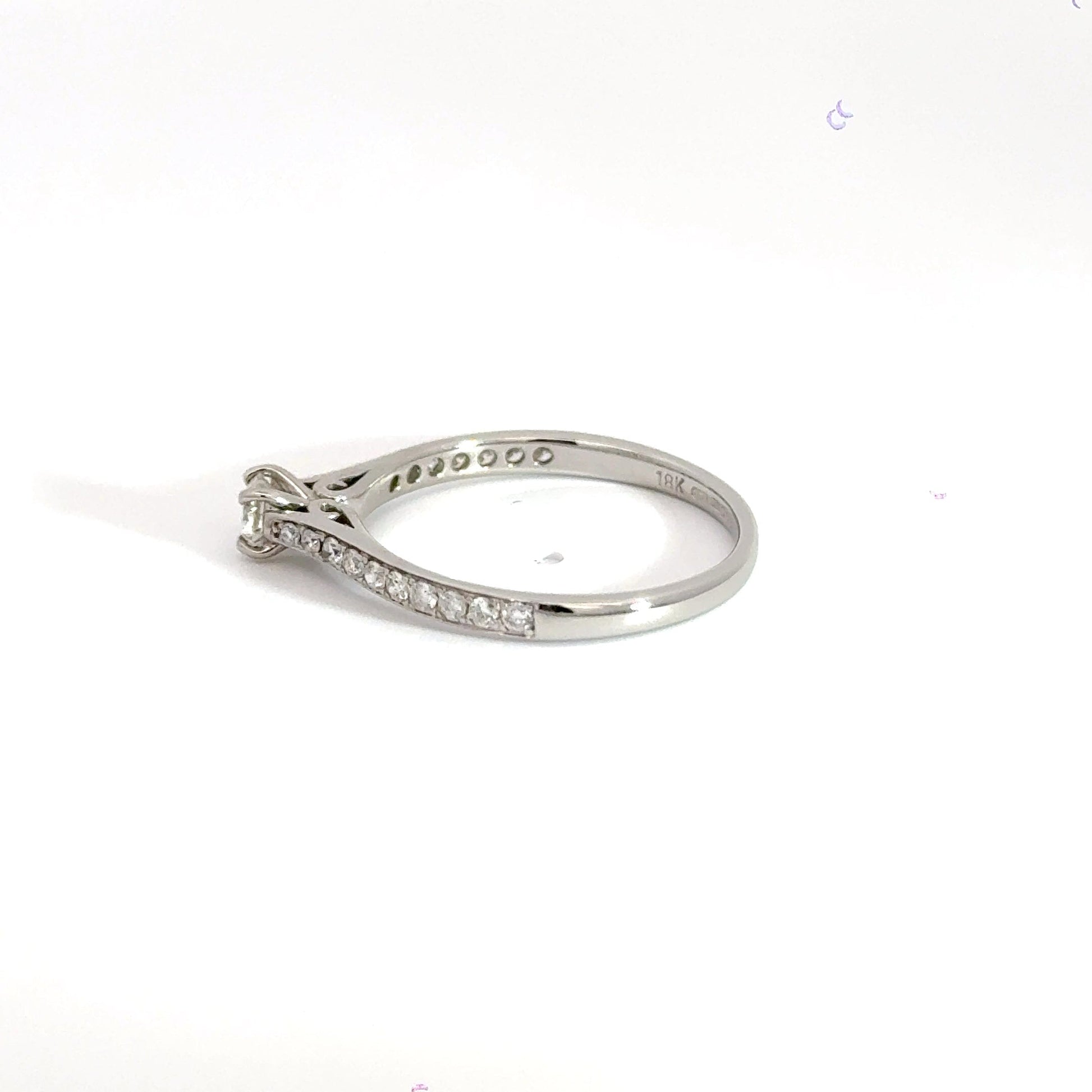 18CT White Gold Solitaire Diamond Ring Aces Jewellers