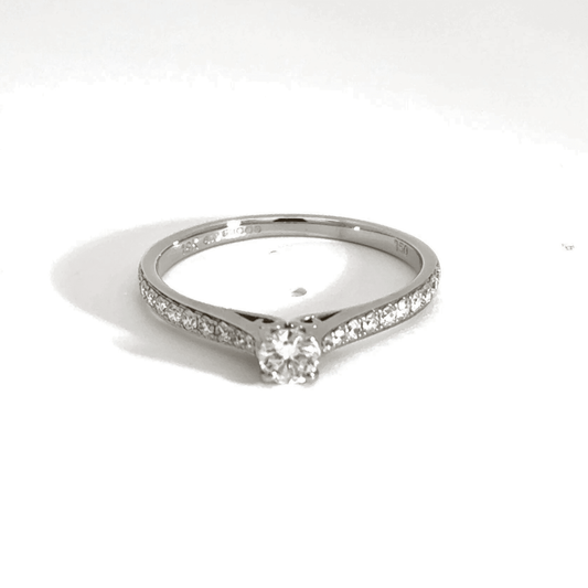 18CT White Gold Solitaire Diamond Ring Aces Jewellers