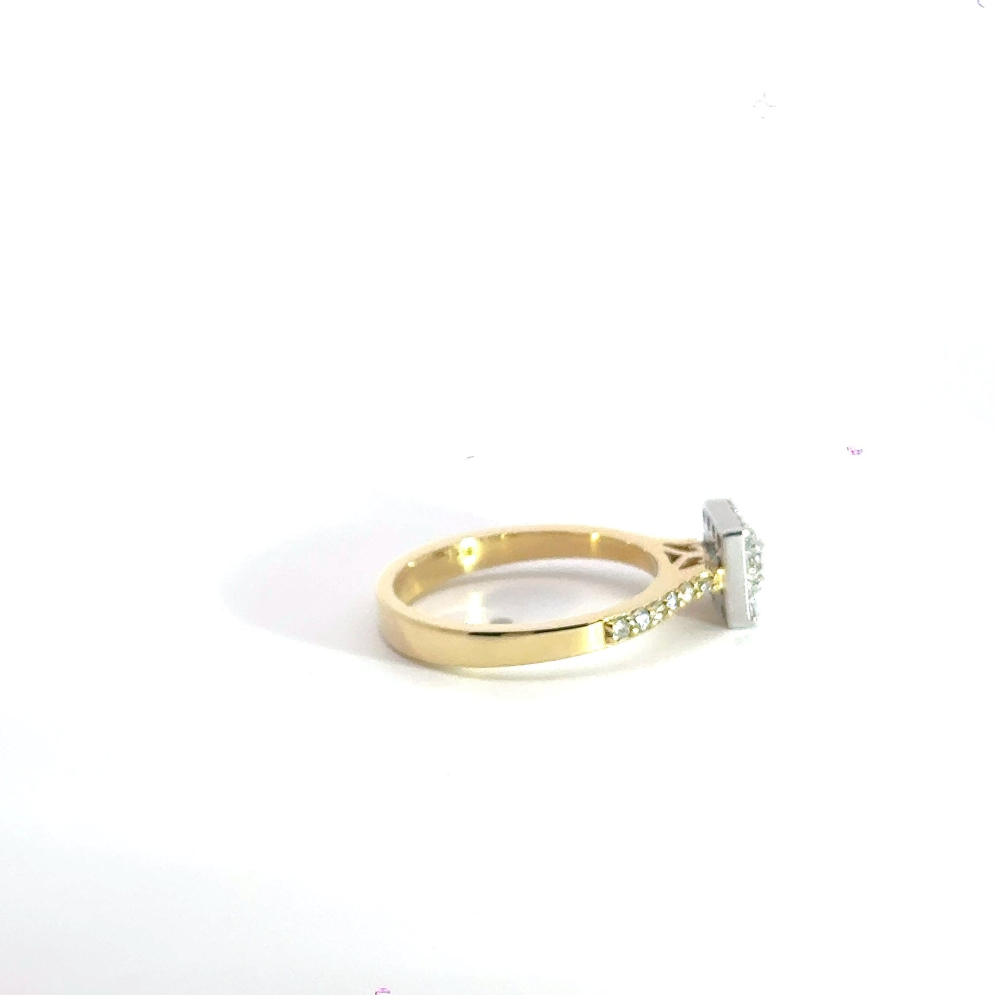 18CT Yellow Gold Diamond Ring Halo Aces Jewellers