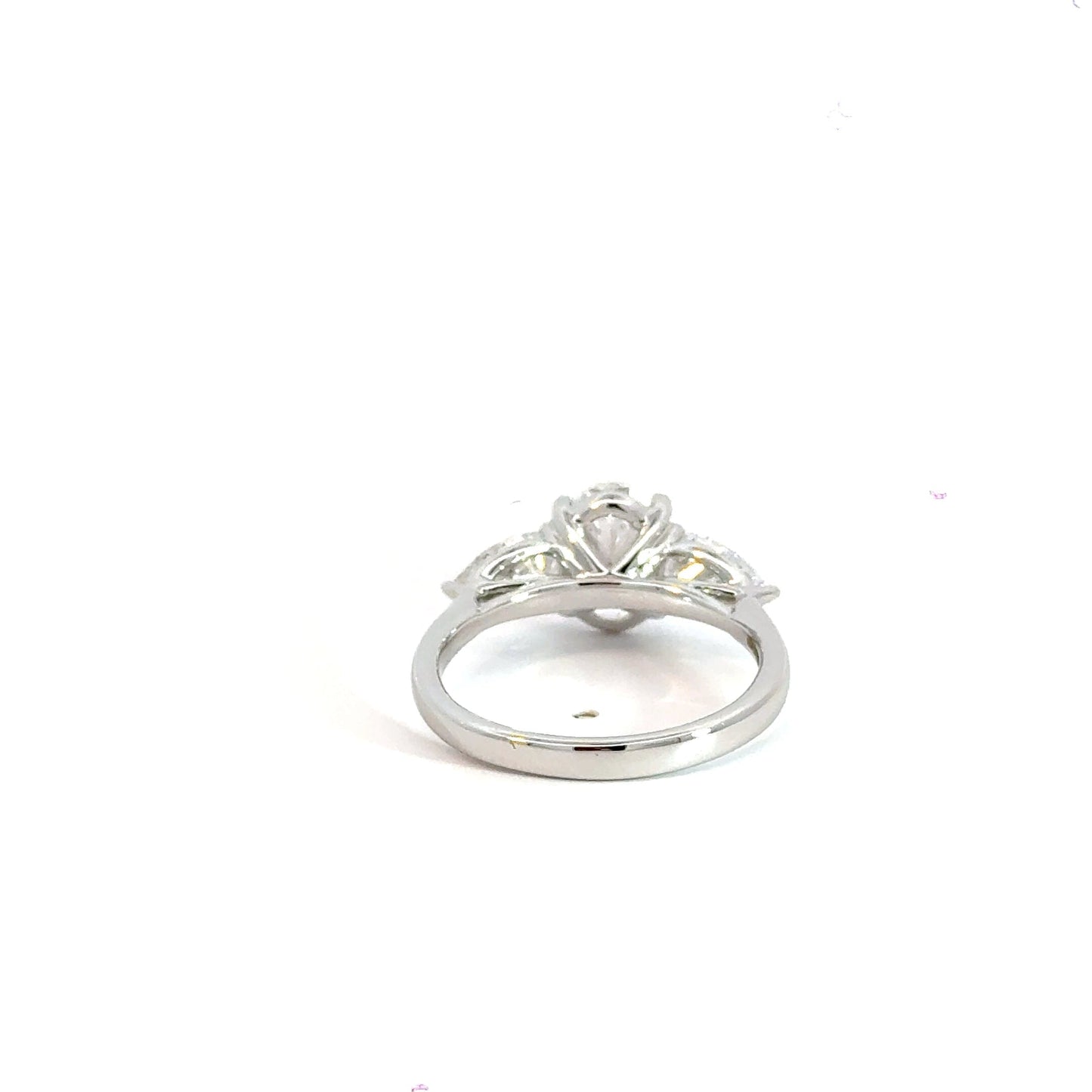18CT White Gold Oval Trilogy 3CT Lab Diamond Ring Aces Jewellers