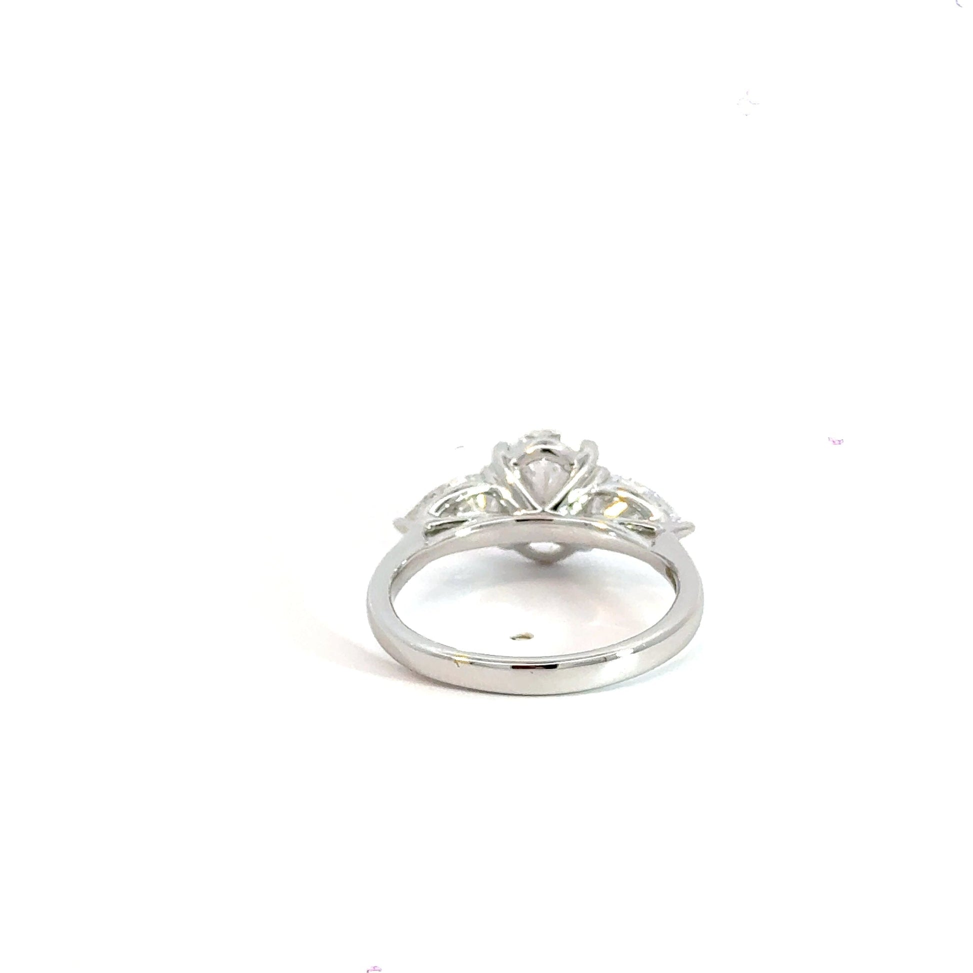 18CT White Gold Oval Trilogy 3CT Lab Diamond Ring Aces Jewellers