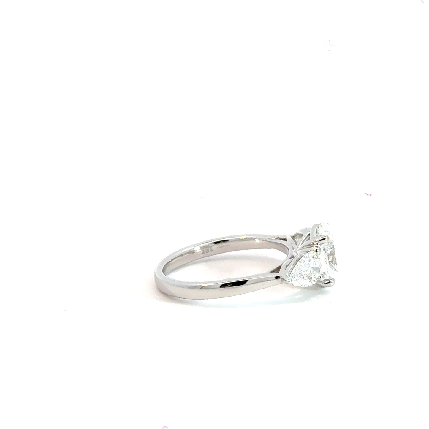 18CT White Gold Oval Trilogy 3CT Lab Diamond Ring Aces Jewellers