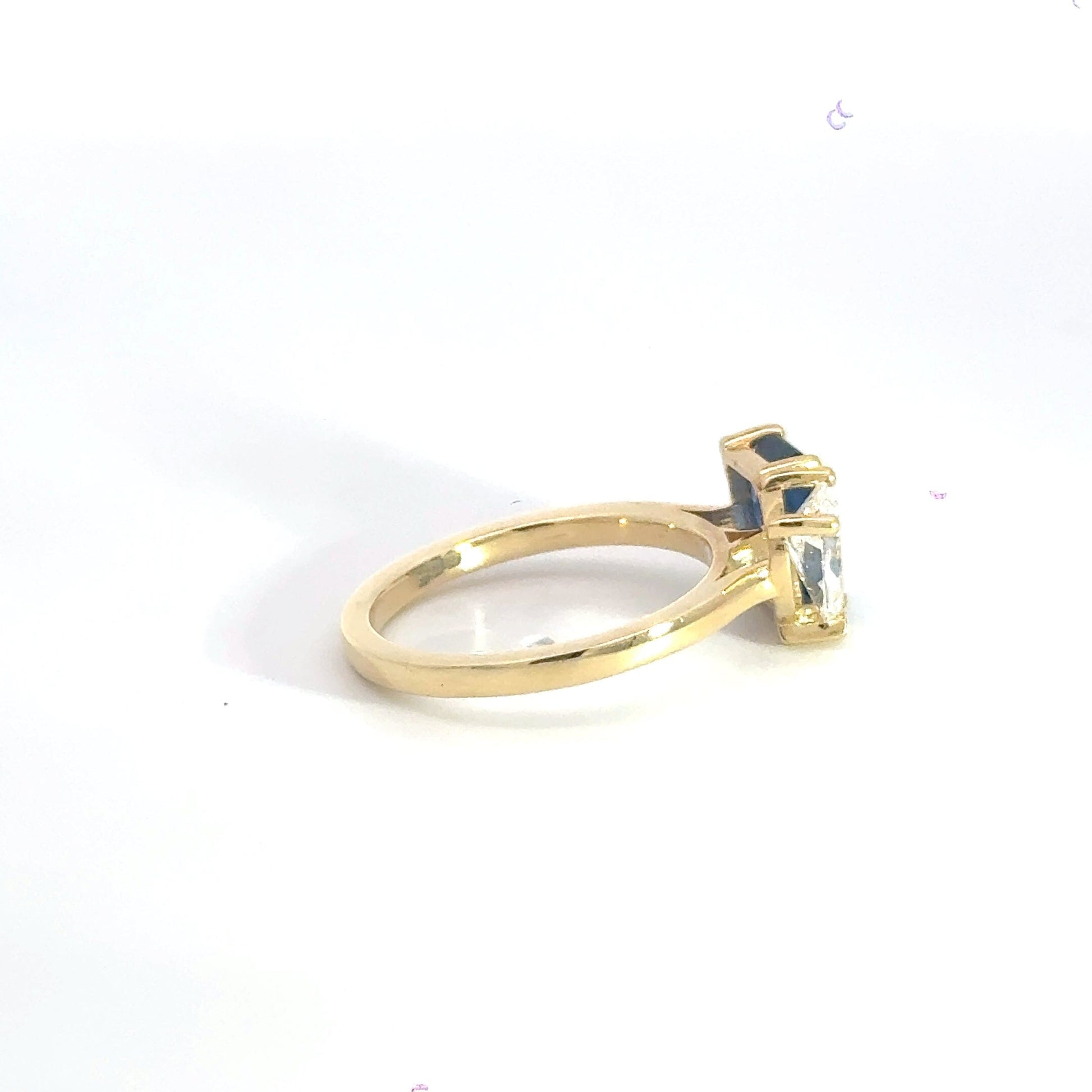 18CT Yellow Gold Toi Et Moi Diamond with Sapphire Aces Jewellers