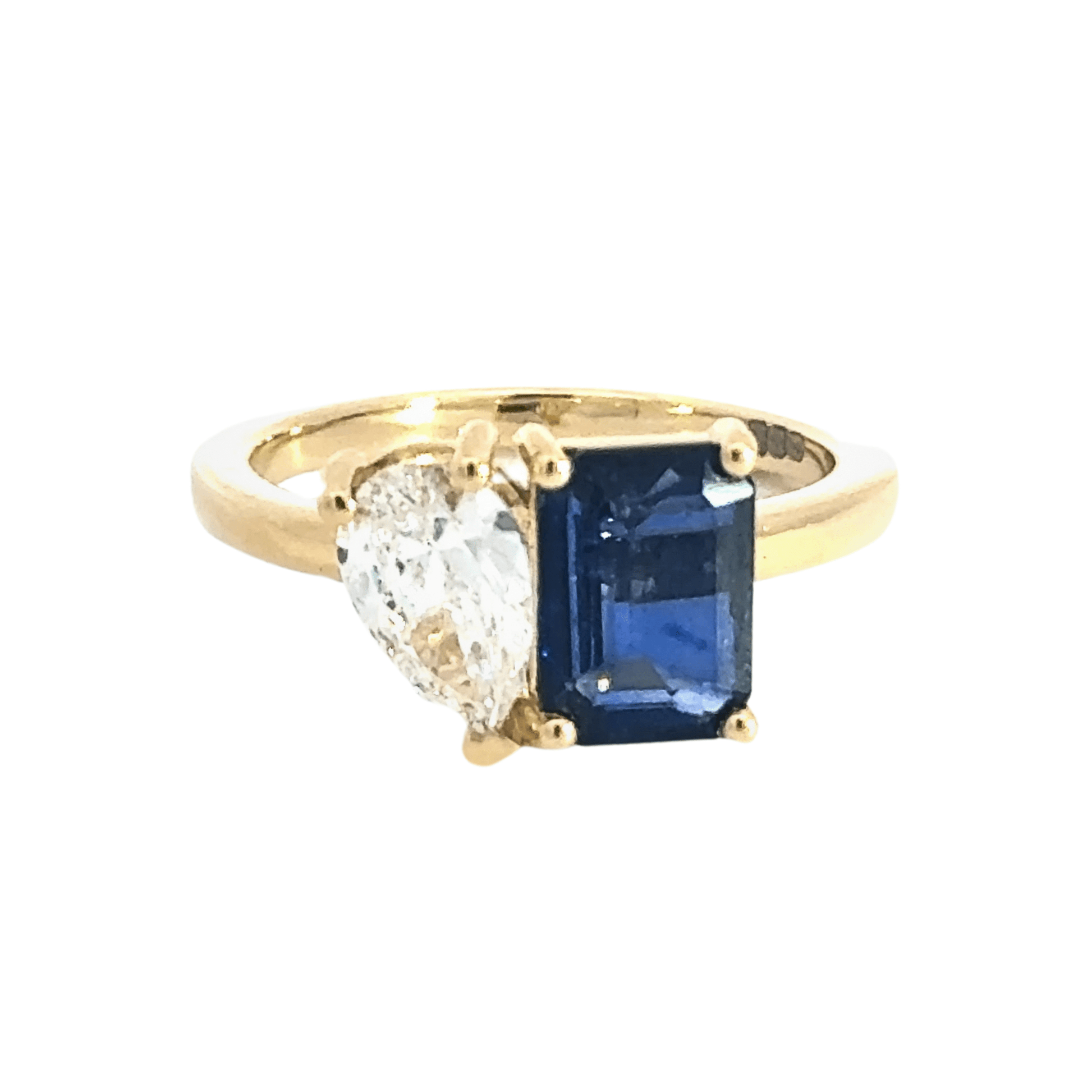 18CT Yellow Gold Toi Et Moi Diamond with Sapphire Aces Jewellers