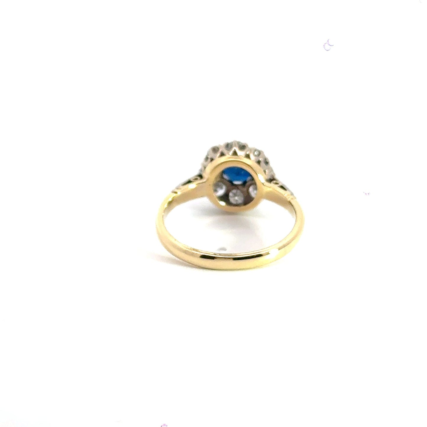18CT Yellow Gold Diamond Sapphire Ring Aces Jewellers