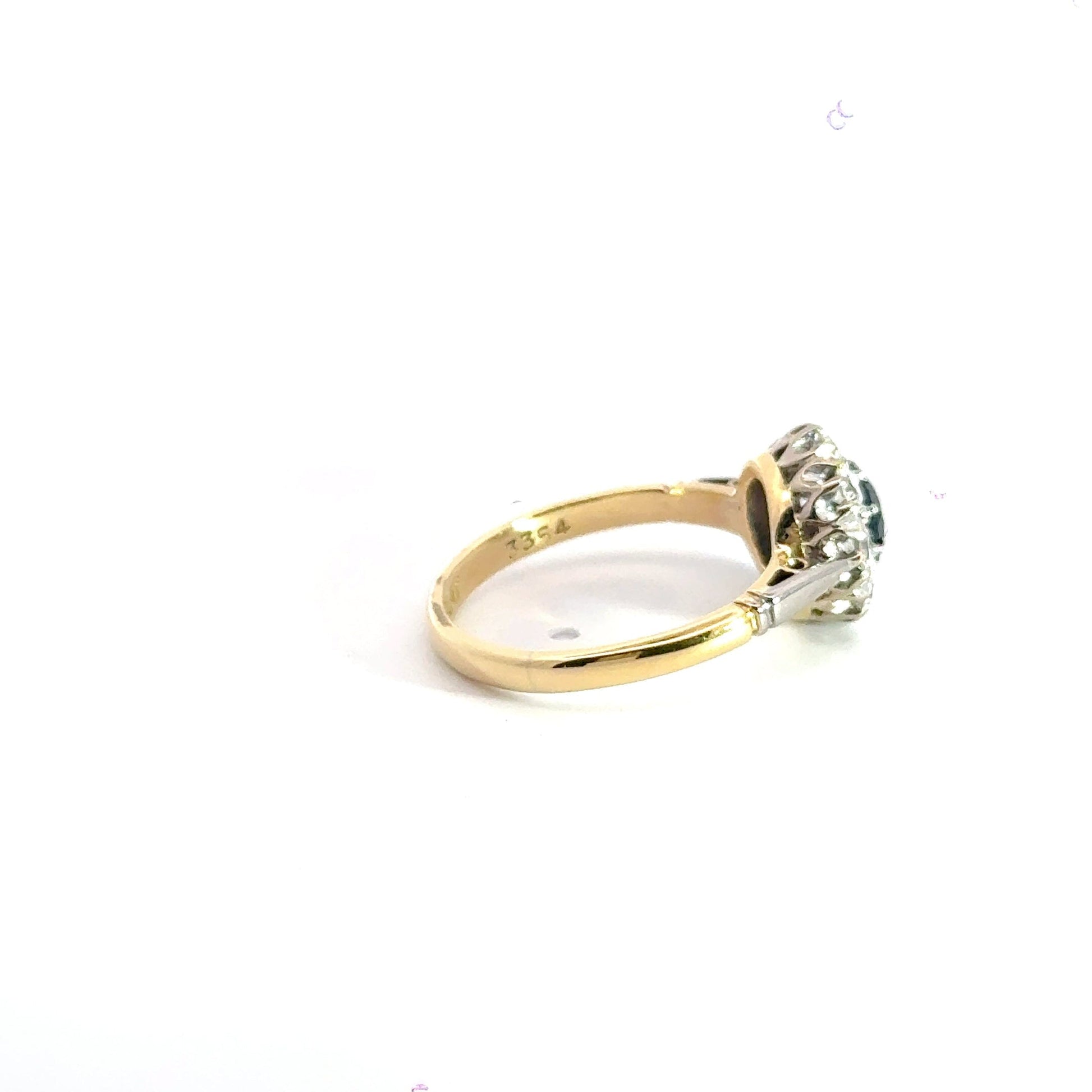 18CT Yellow Gold Diamond Sapphire Ring Aces Jewellers