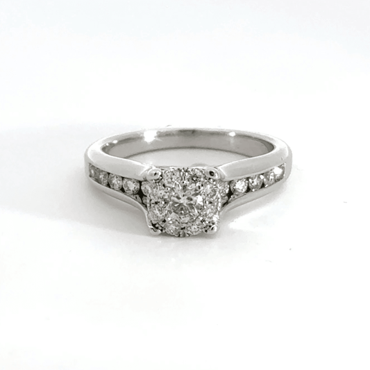 9CT White Gold Cluster Diamond Ring Aces Jewellers