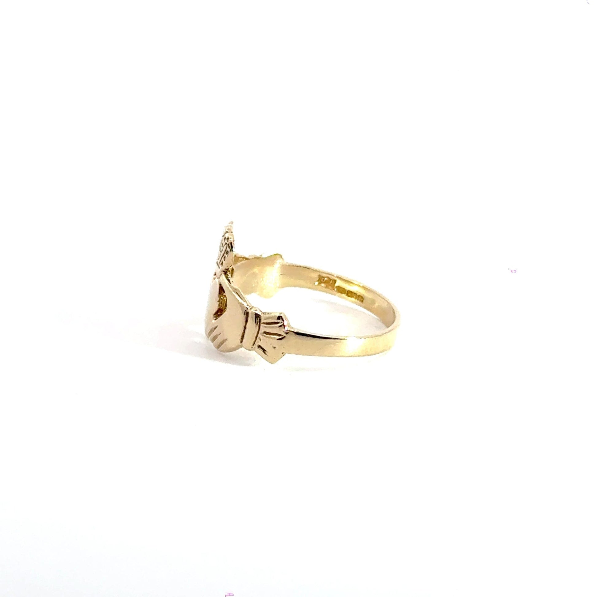 9CT Yellow Gold Fine Claddagh Ring Aces Jewellers