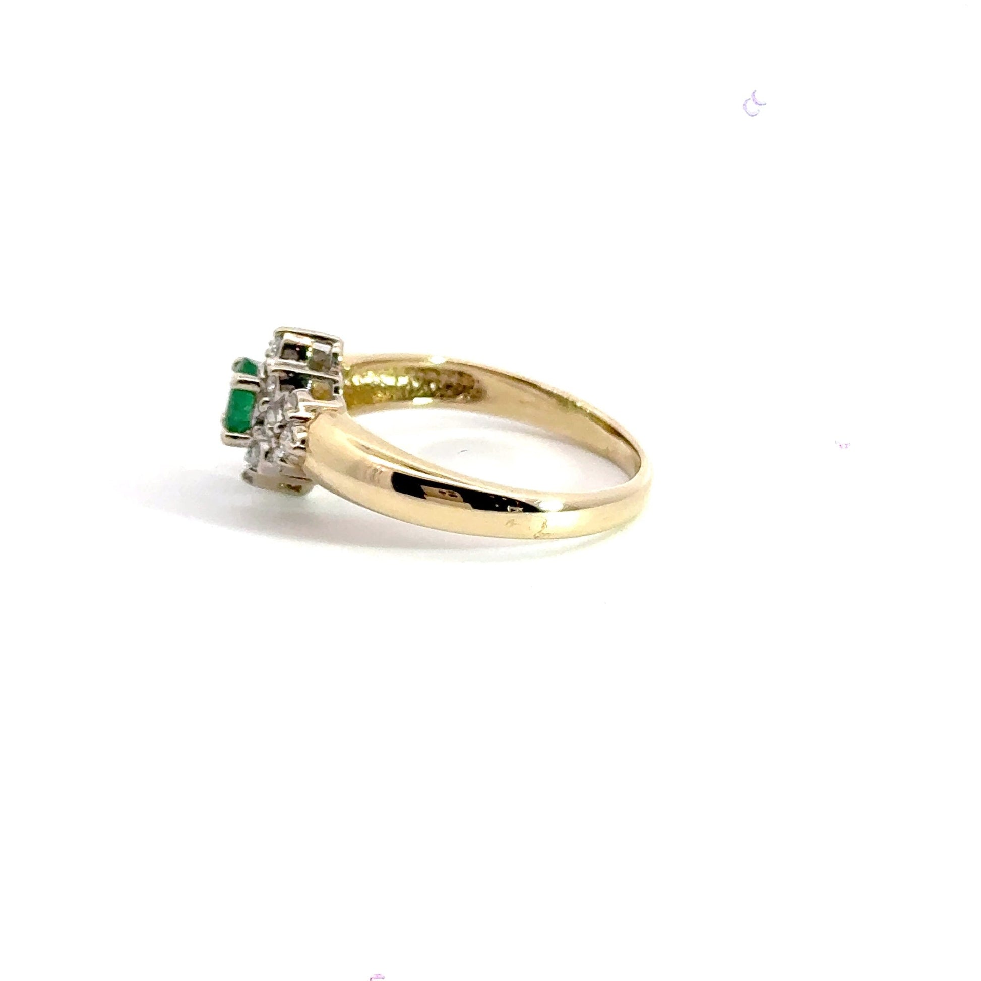 9CT Yellow Gold Emerald and Diamond Aces Jewellers