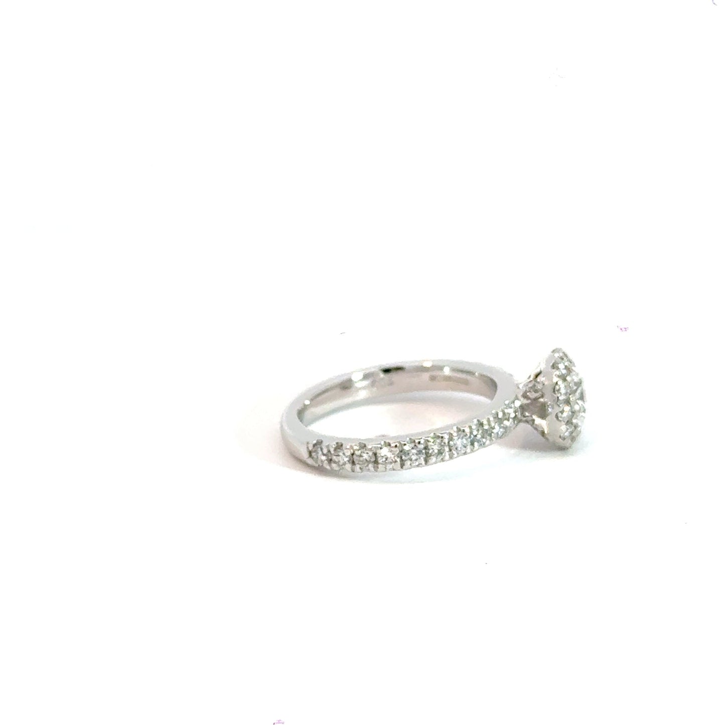 18CT White Gold Halo 1.00CT Lab Diamond Ring Aces Jewellers