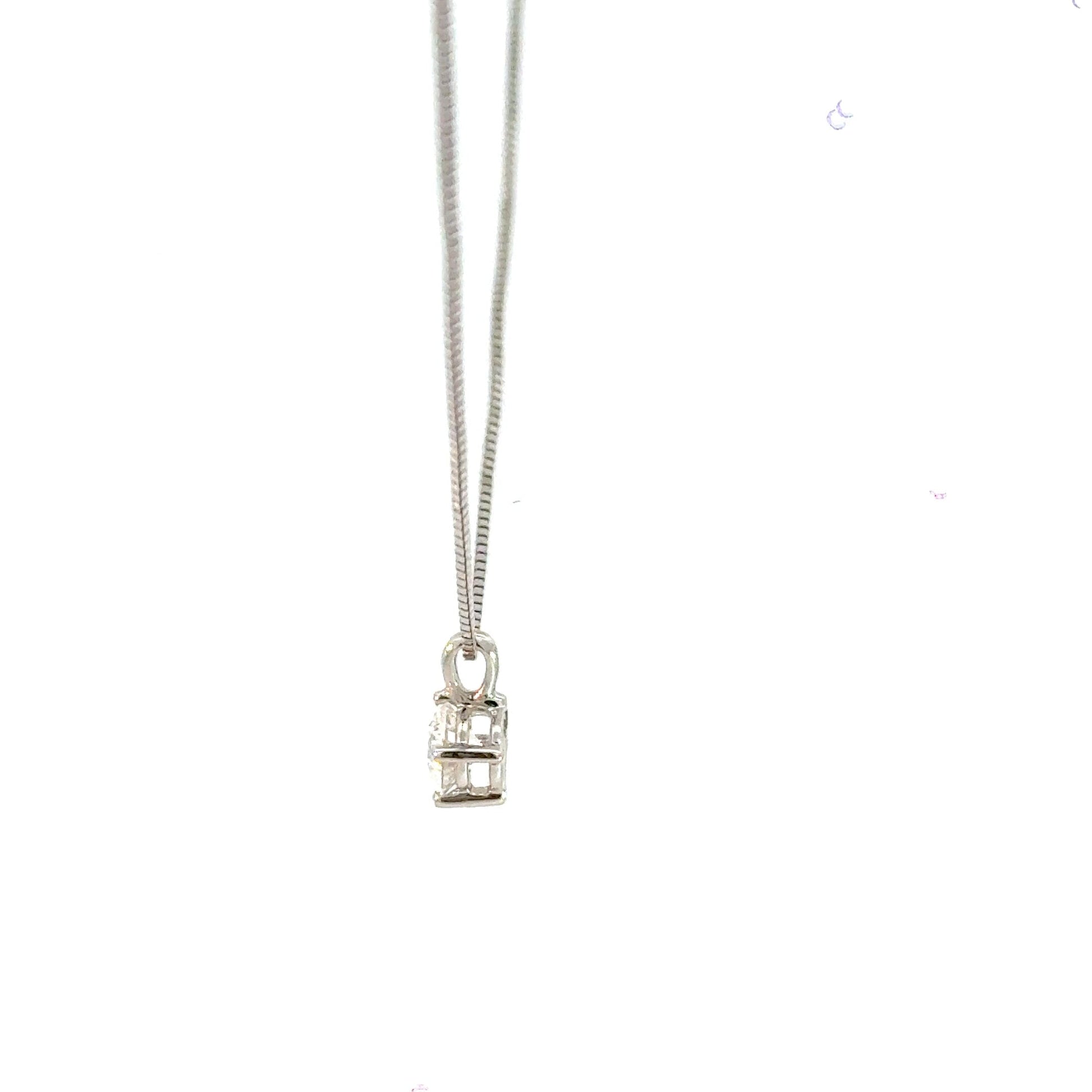 9CT White Gold 0.50CT Lab Diamond Necklace Aces Jewellers