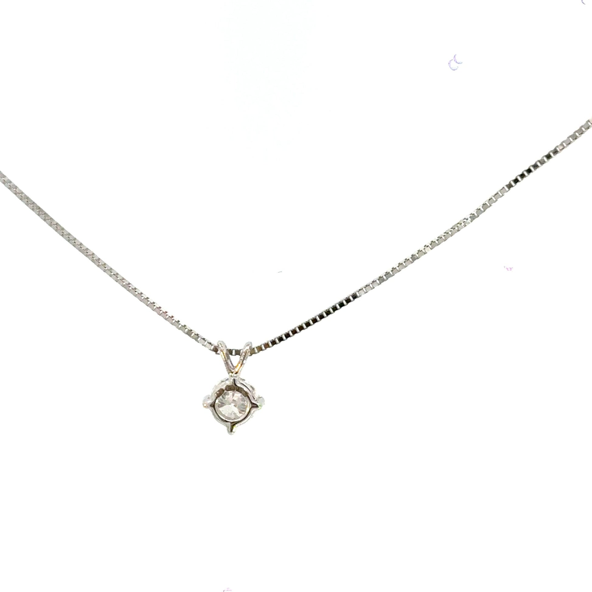 9CT White Gold 0.50CT Lab Diamond Necklace Aces Jewellers