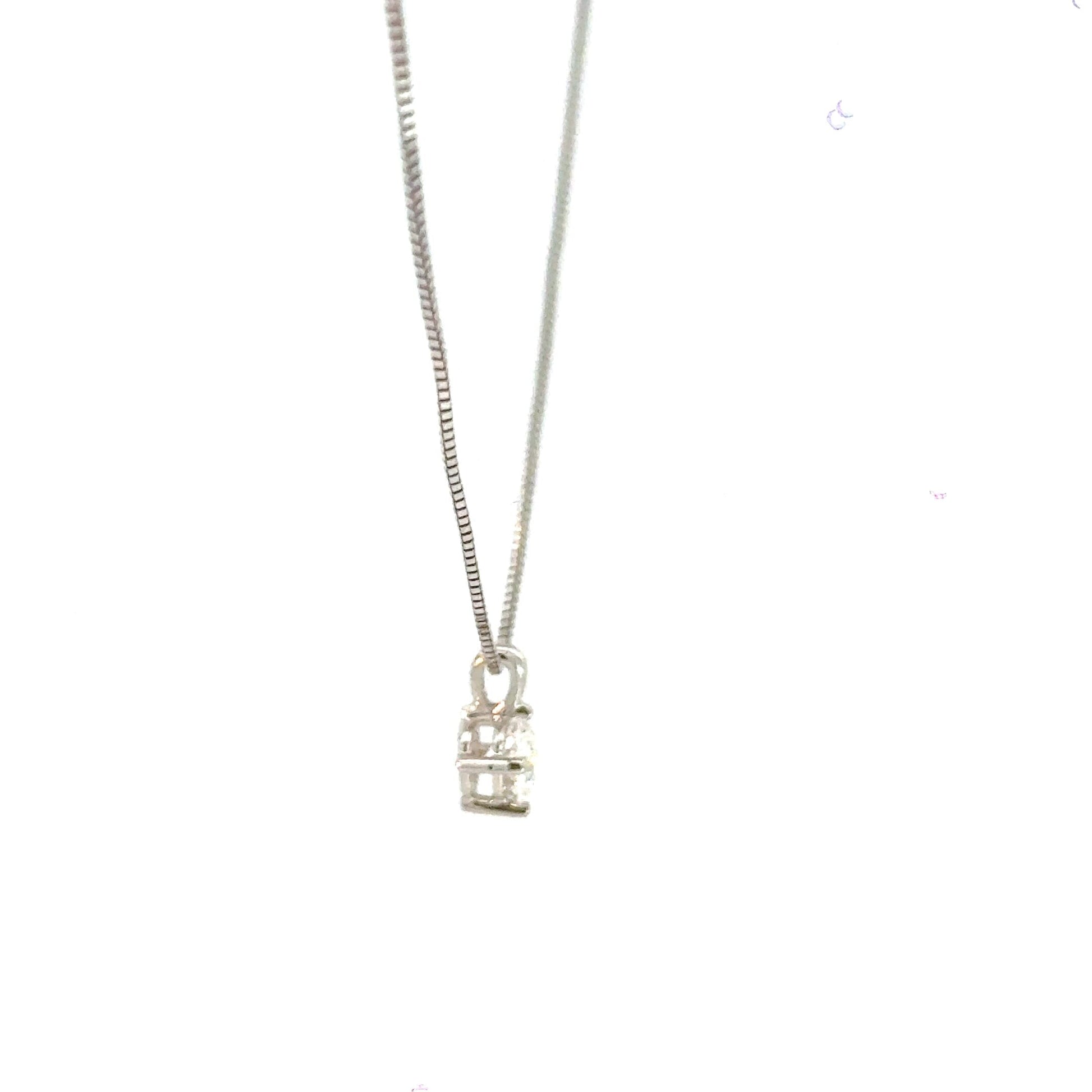 9CT White Gold 0.50CT Lab Diamond Necklace Aces Jewellers