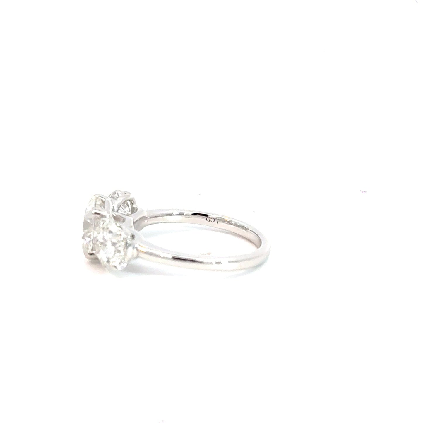 18CT White Gold Round Trilogy 4CT Lab Diamond Ring Aces Jewellers