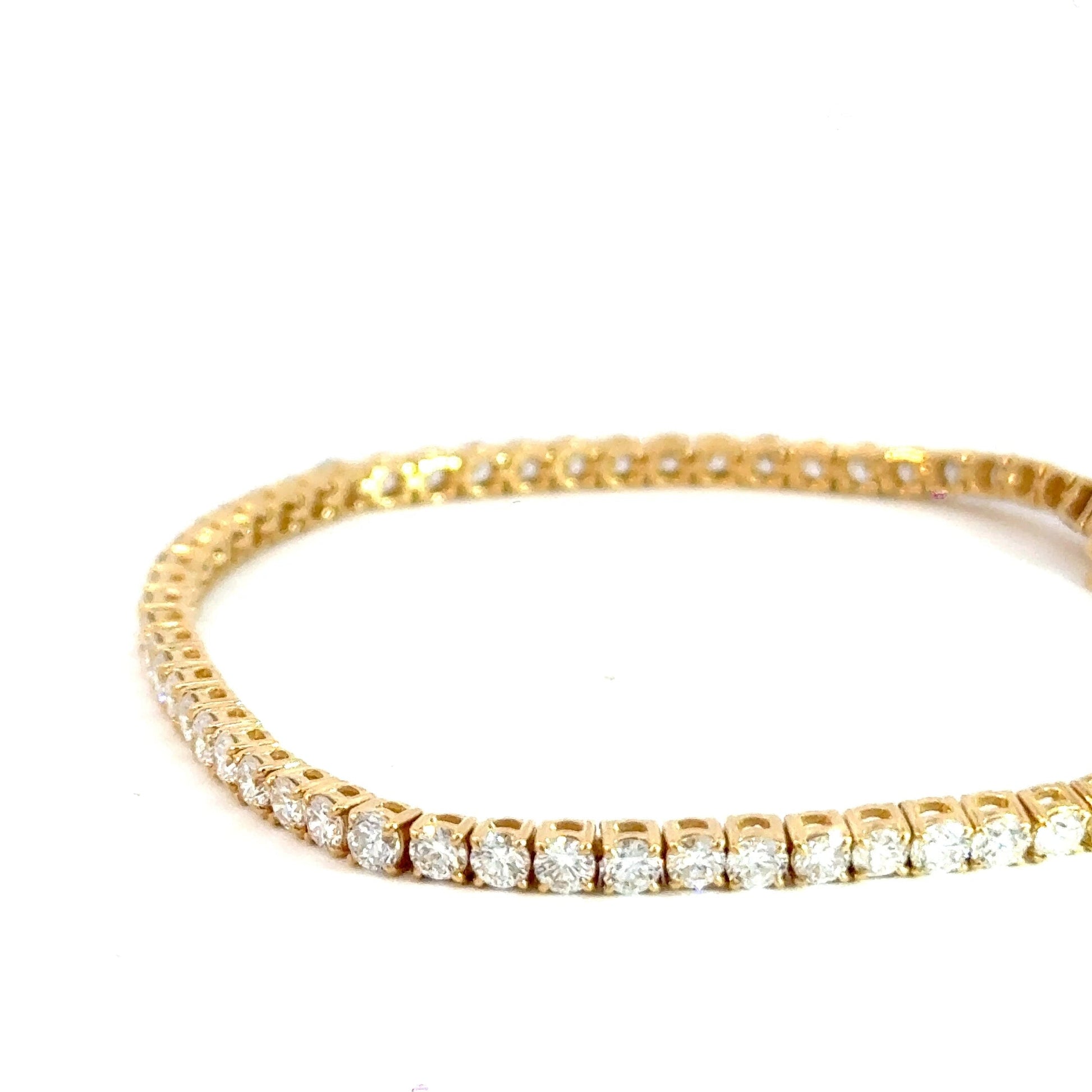 18CT Yellow Gold Tennis Bracelet 5.00CT Lab Diamond Aces Jewellers