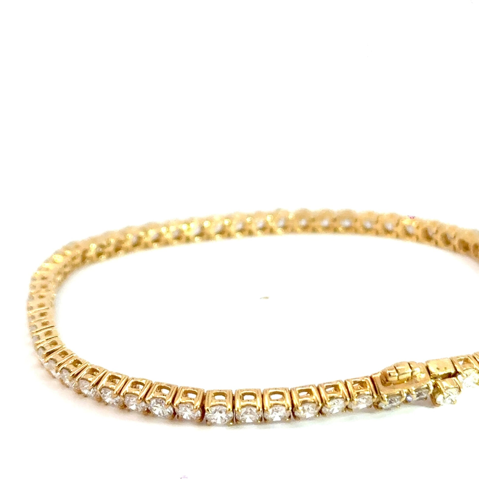 18CT Yellow Gold Tennis Bracelet 5.00CT Lab Diamond Aces Jewellers
