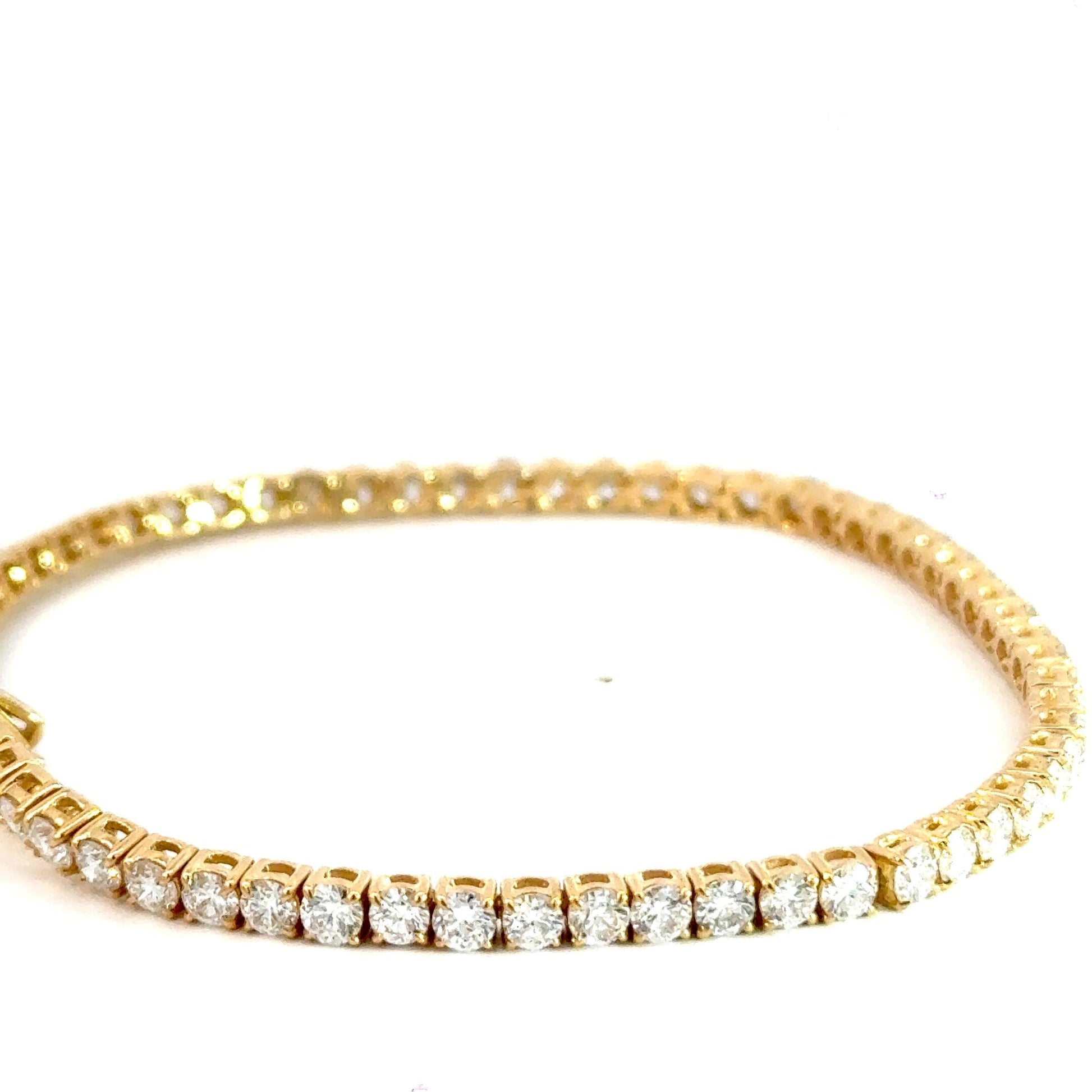 18CT Yellow Gold Tennis Bracelet 5.00CT Lab Diamond Aces Jewellers