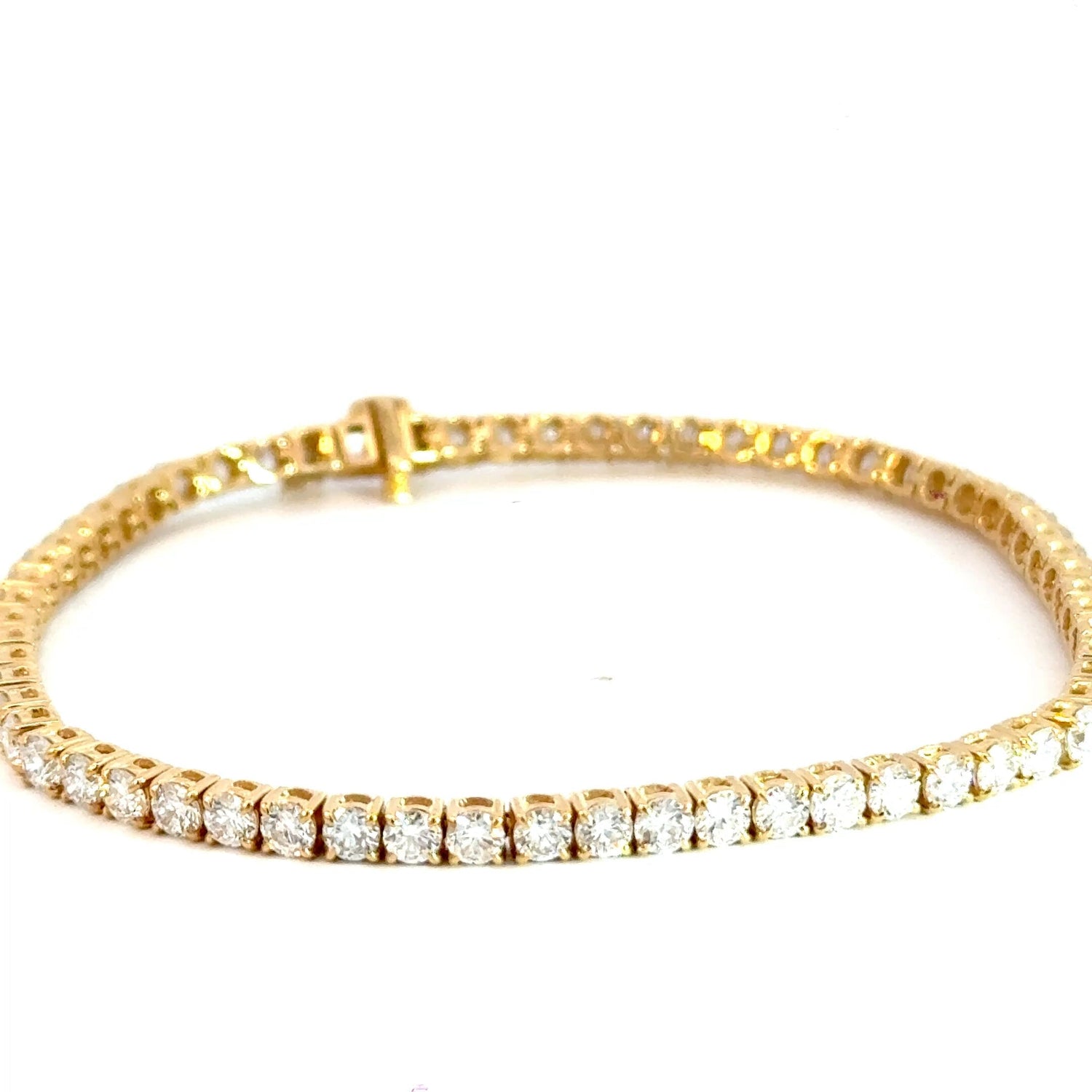 18CT Yellow Gold Tennis Bracelet 5.00CT Lab Diamond Aces Jewellers