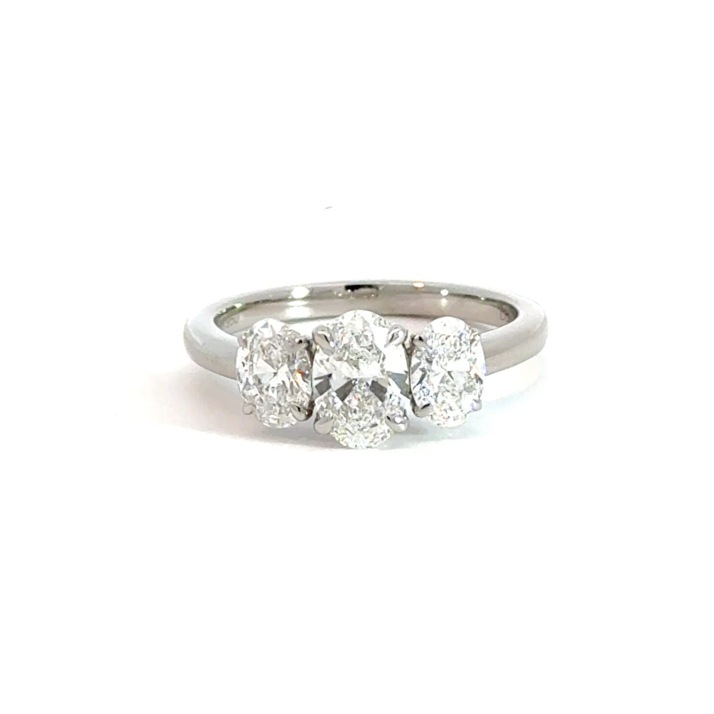 Platinum Oval Trilogy 1.50CT Lab Diamond Ring Aces Jewellers