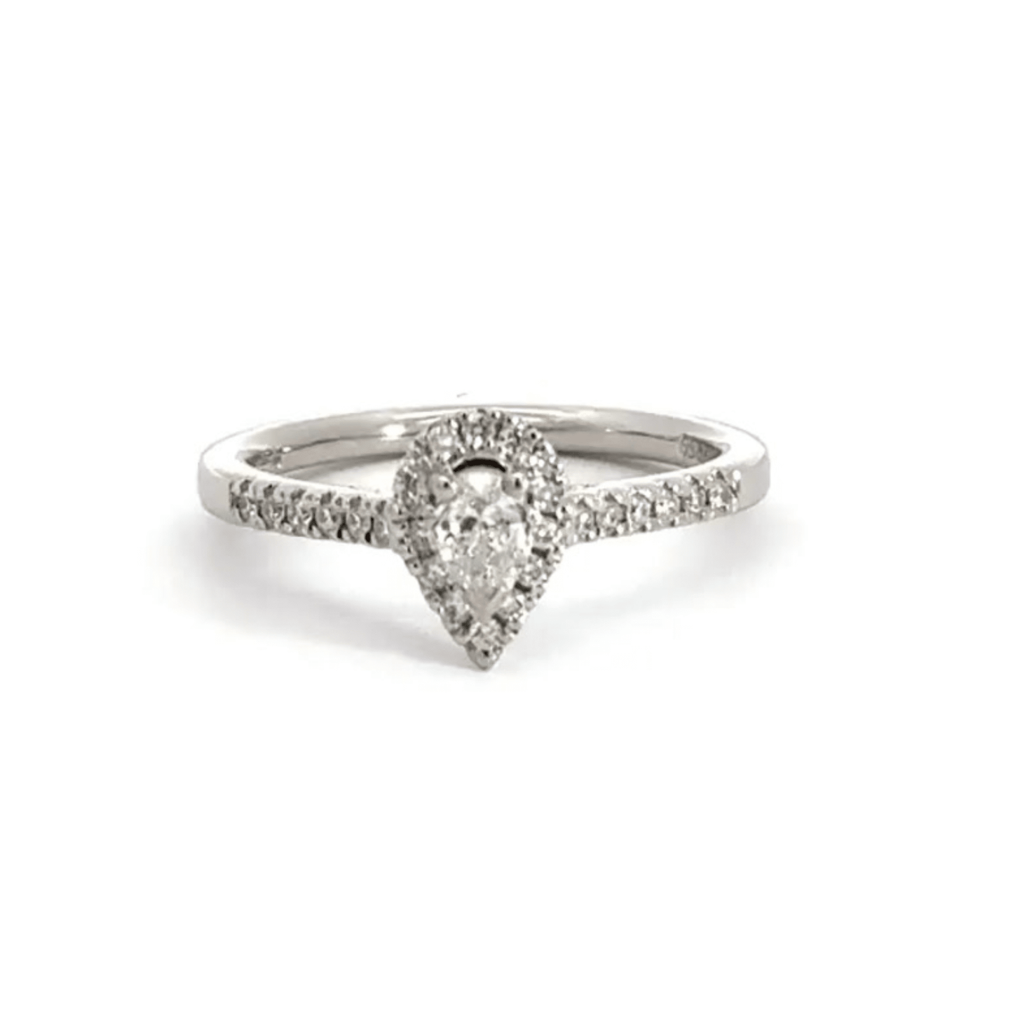 Platinum Teardrop Diamond Ring Aces Jewellers