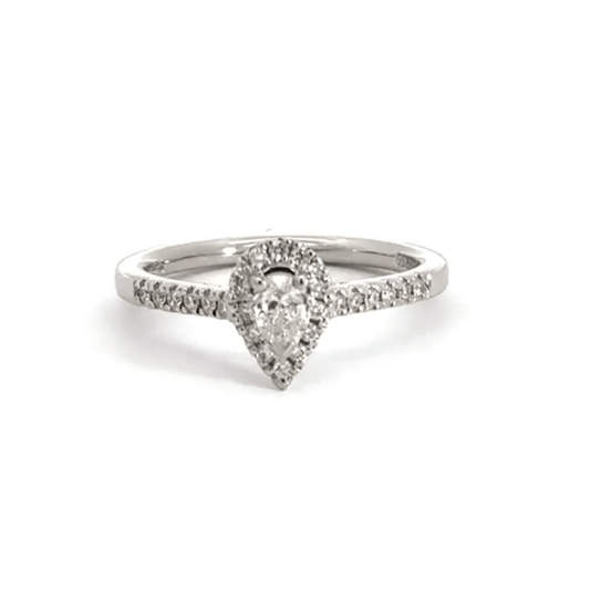 Platinum Teardrop Diamond Ring Aces Jewellers