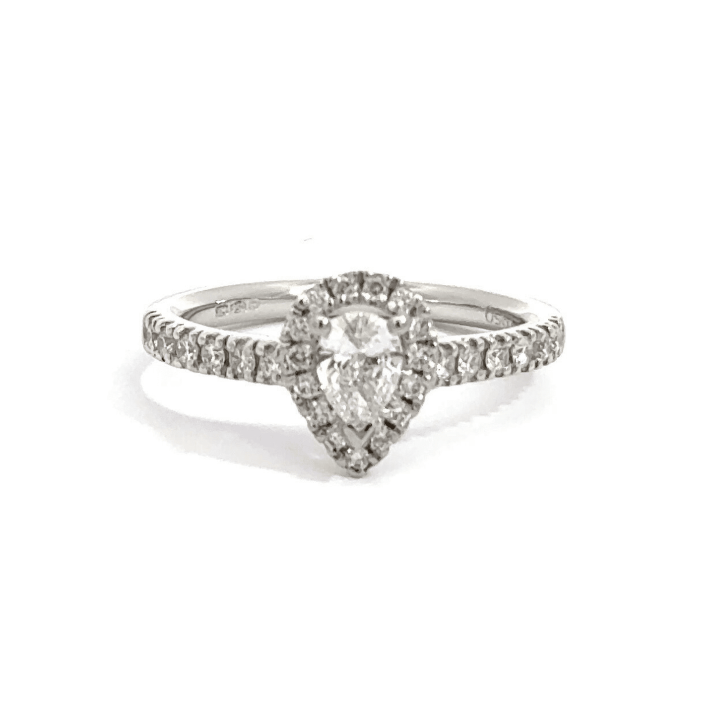 Platinum Diamond Teardrop Ring Aces Jewellers