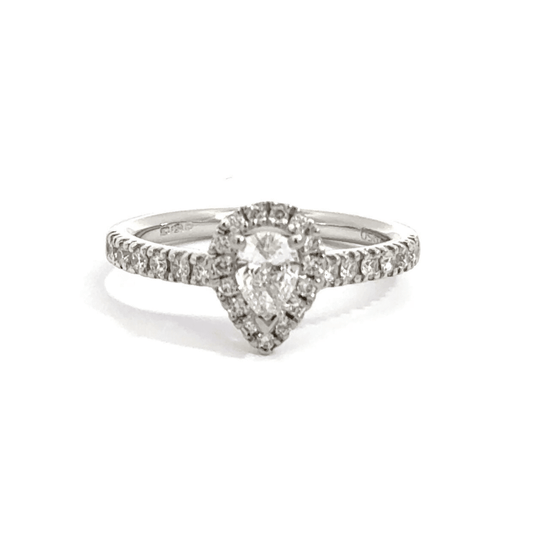 Platinum Diamond Teardrop Ring Aces Jewellers