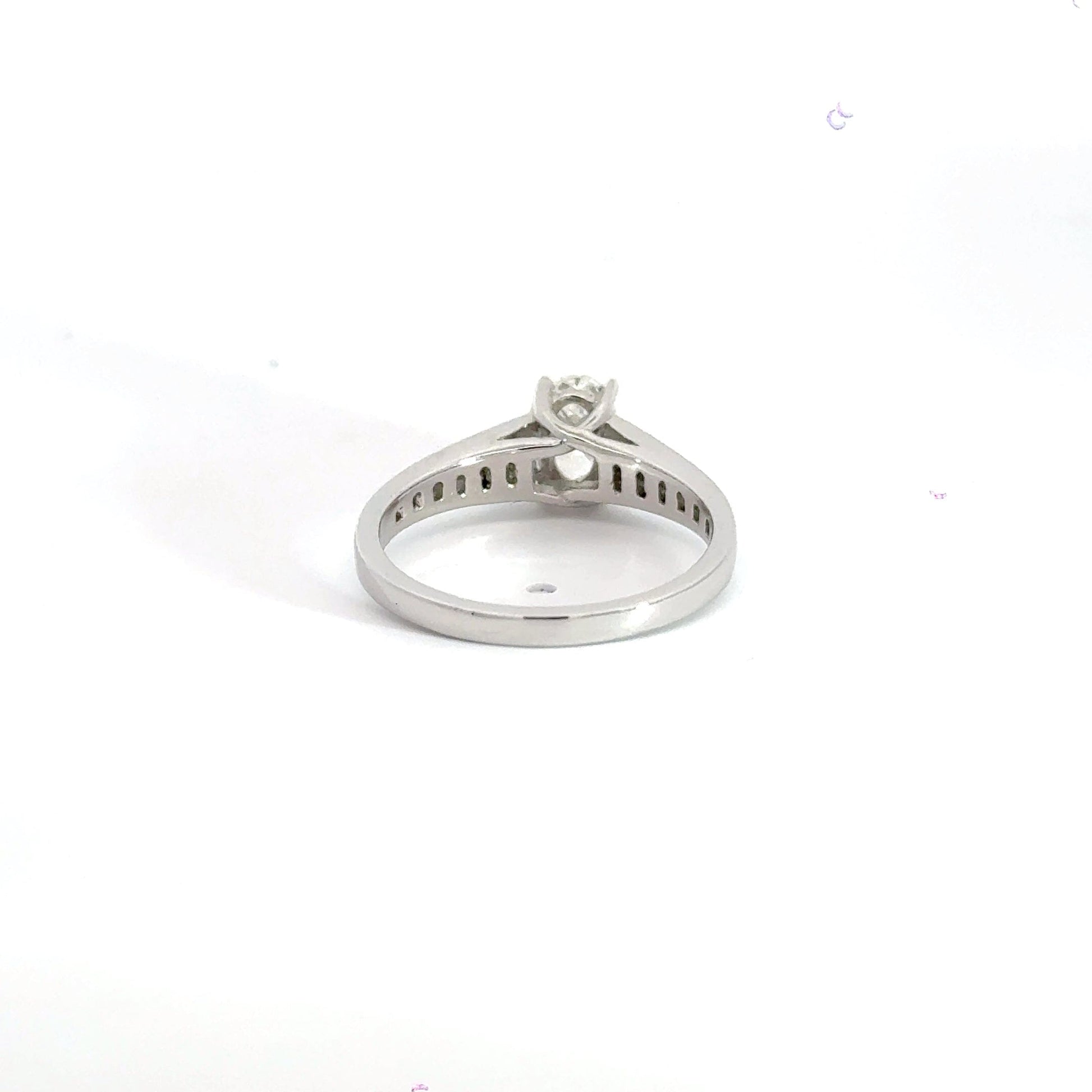 Platinum Solitaire Oval Centre Baguette Shoulder Diamond Ring Aces Jewellers