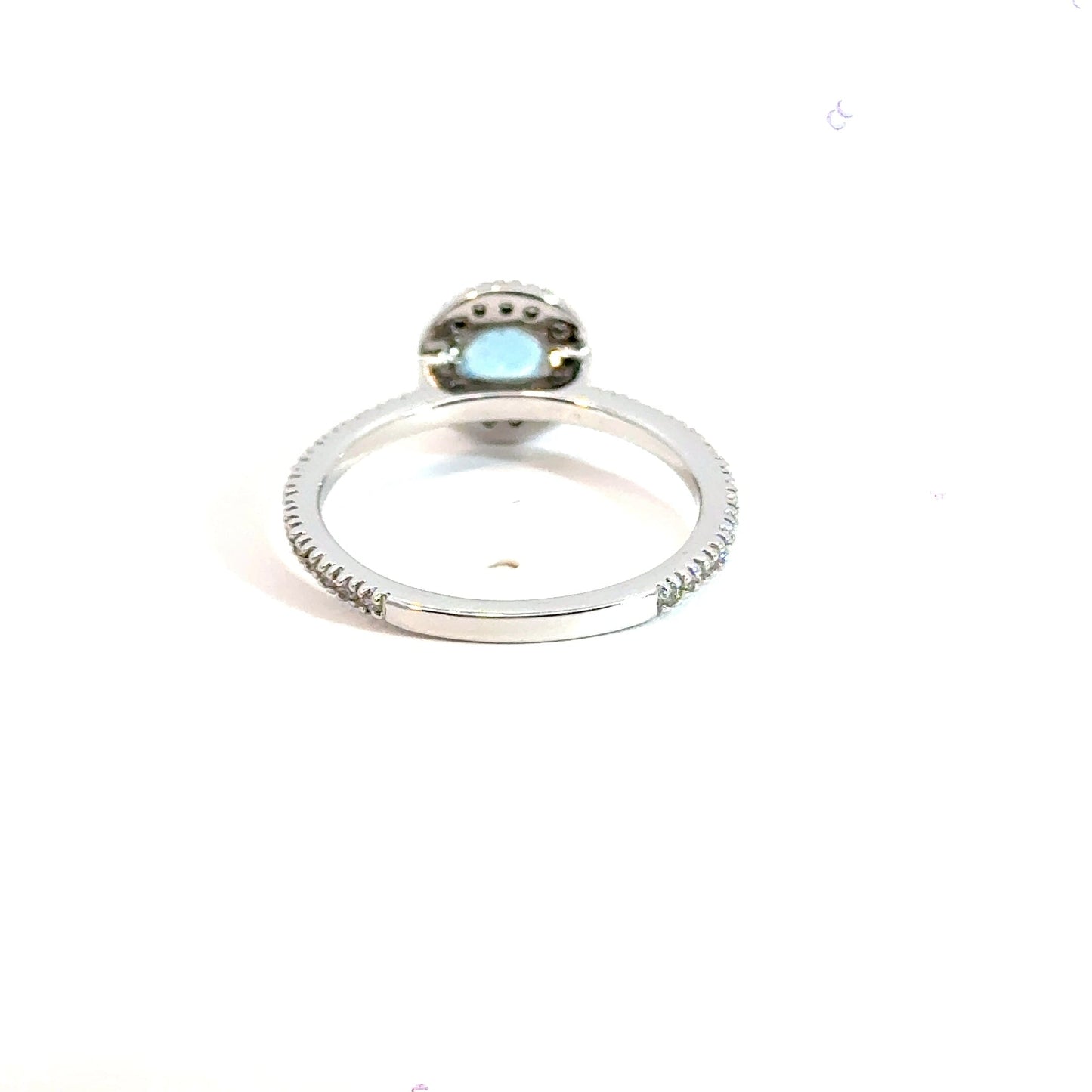 9CT White Gold Blue Topaz & Diamond Ring Aces Jewellers