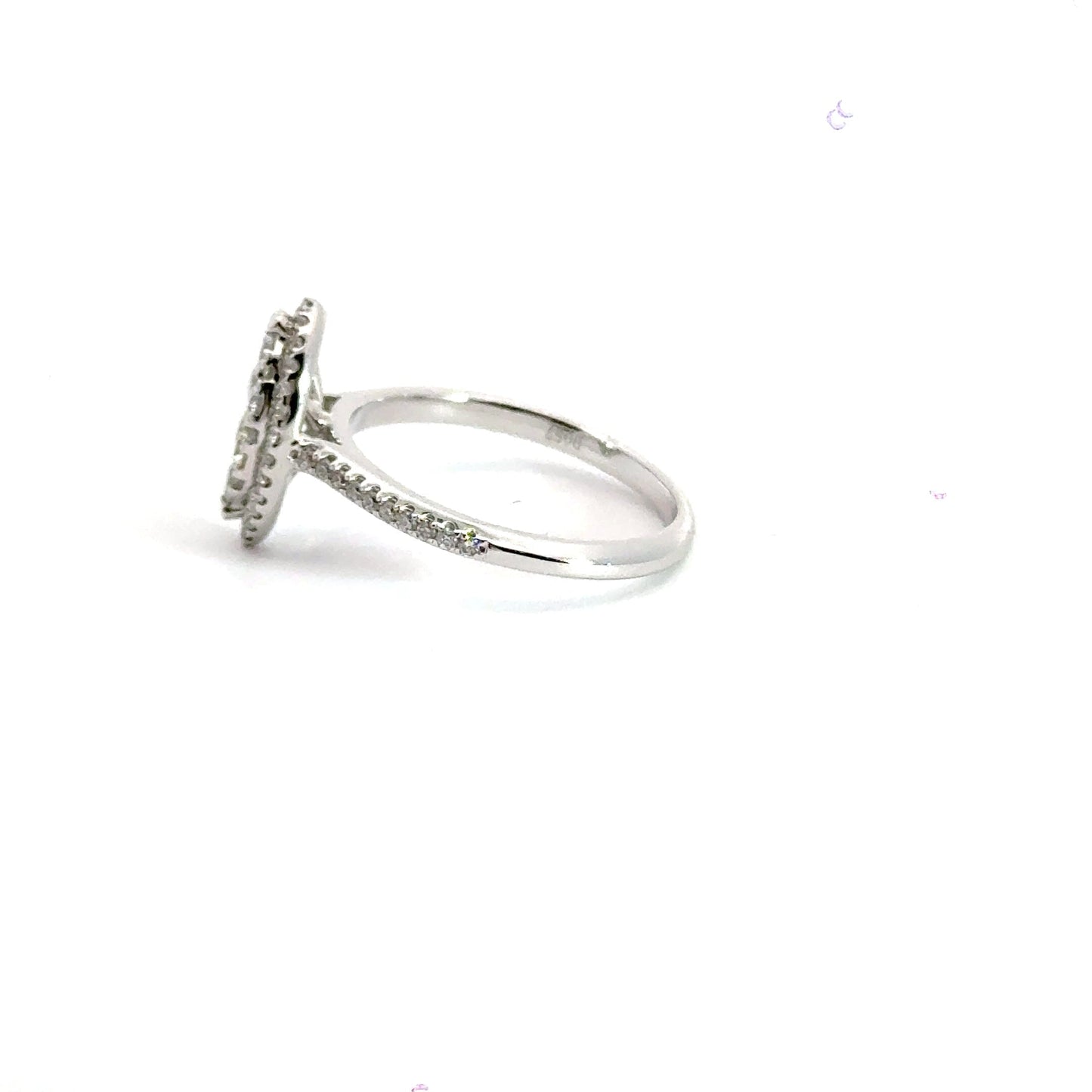 18CT White Gold Diamond Marquise Cluster Halo Ring Aces Jewellers