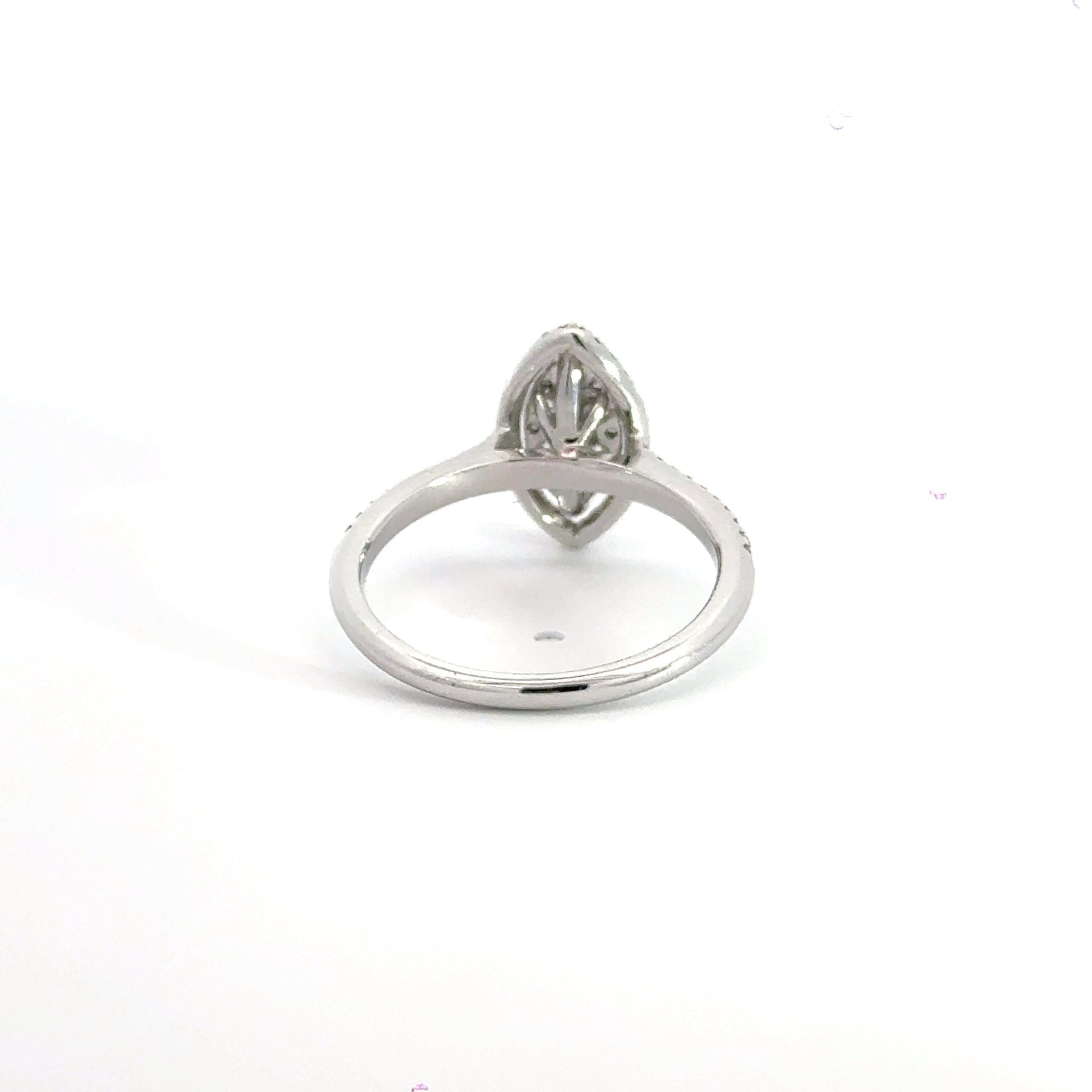 18CT White Gold Diamond Marquise Cluster Halo Ring Aces Jewellers