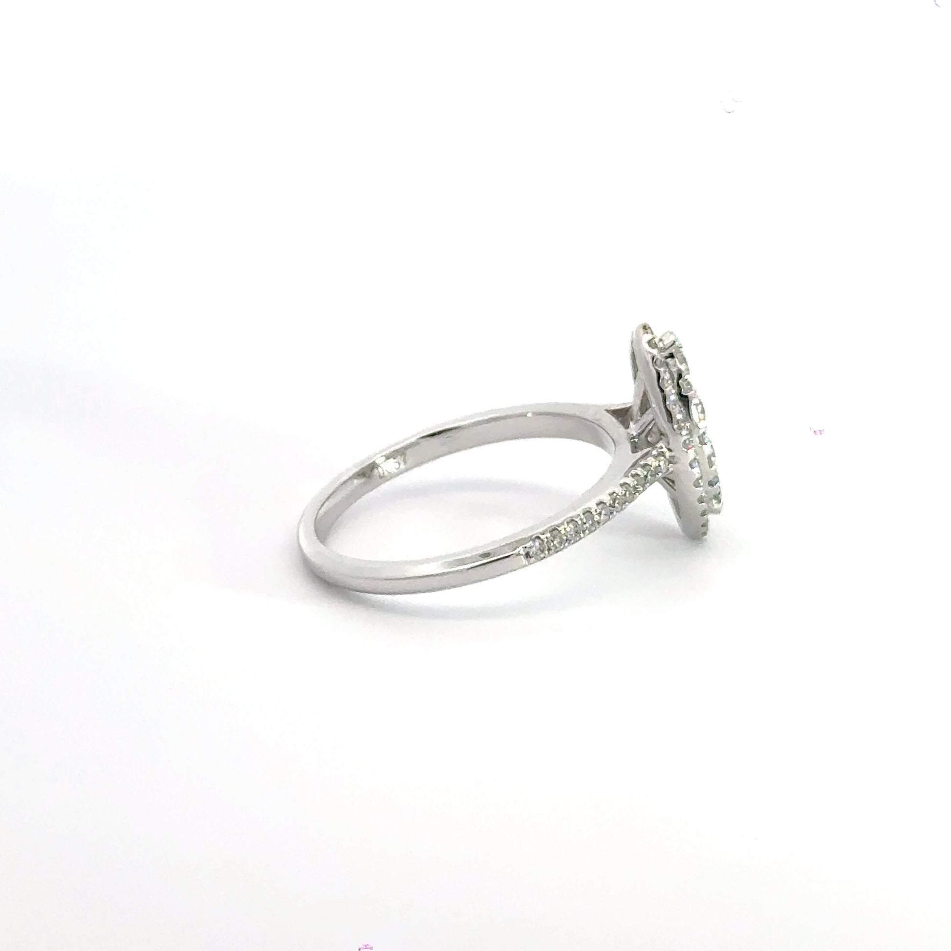 18CT White Gold Diamond Marquise Cluster Halo Ring Aces Jewellers