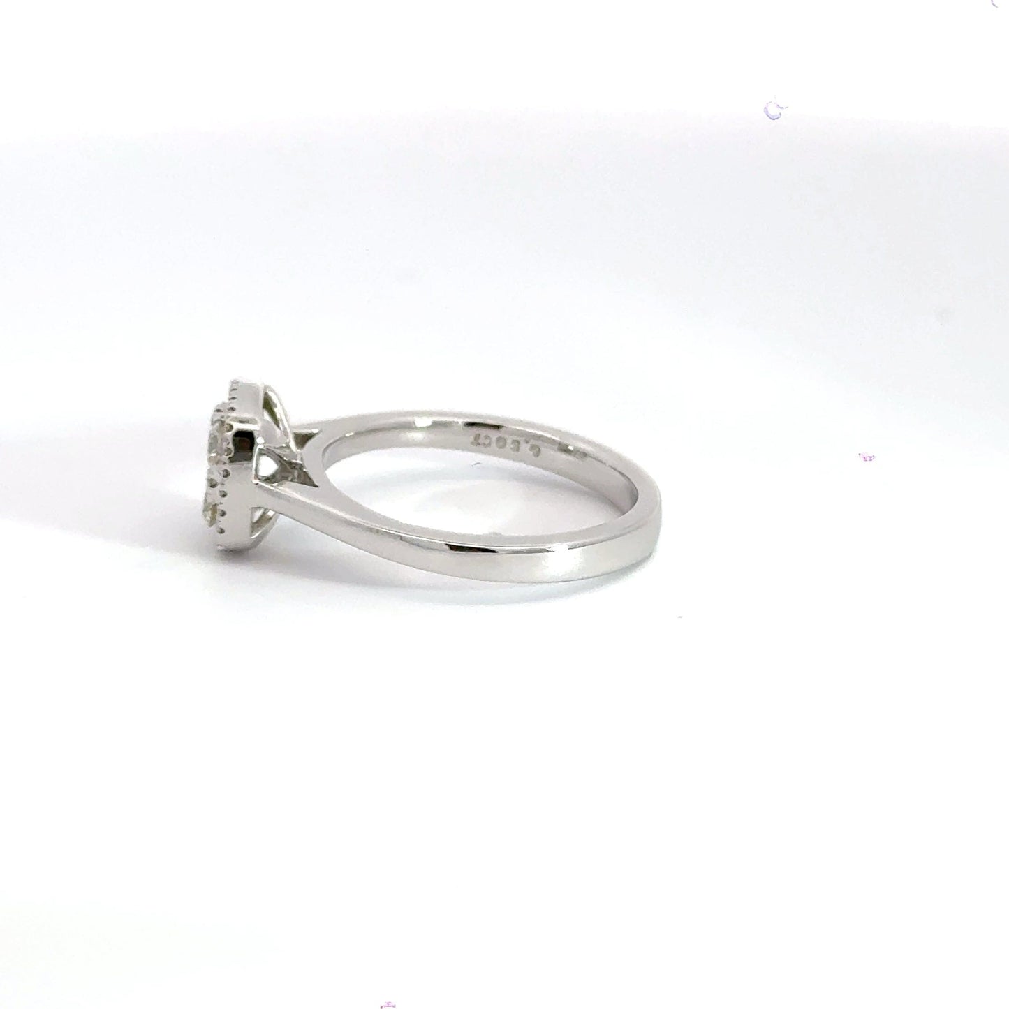 18CT White Gold Halo Diamond Ring Aces Jewellers