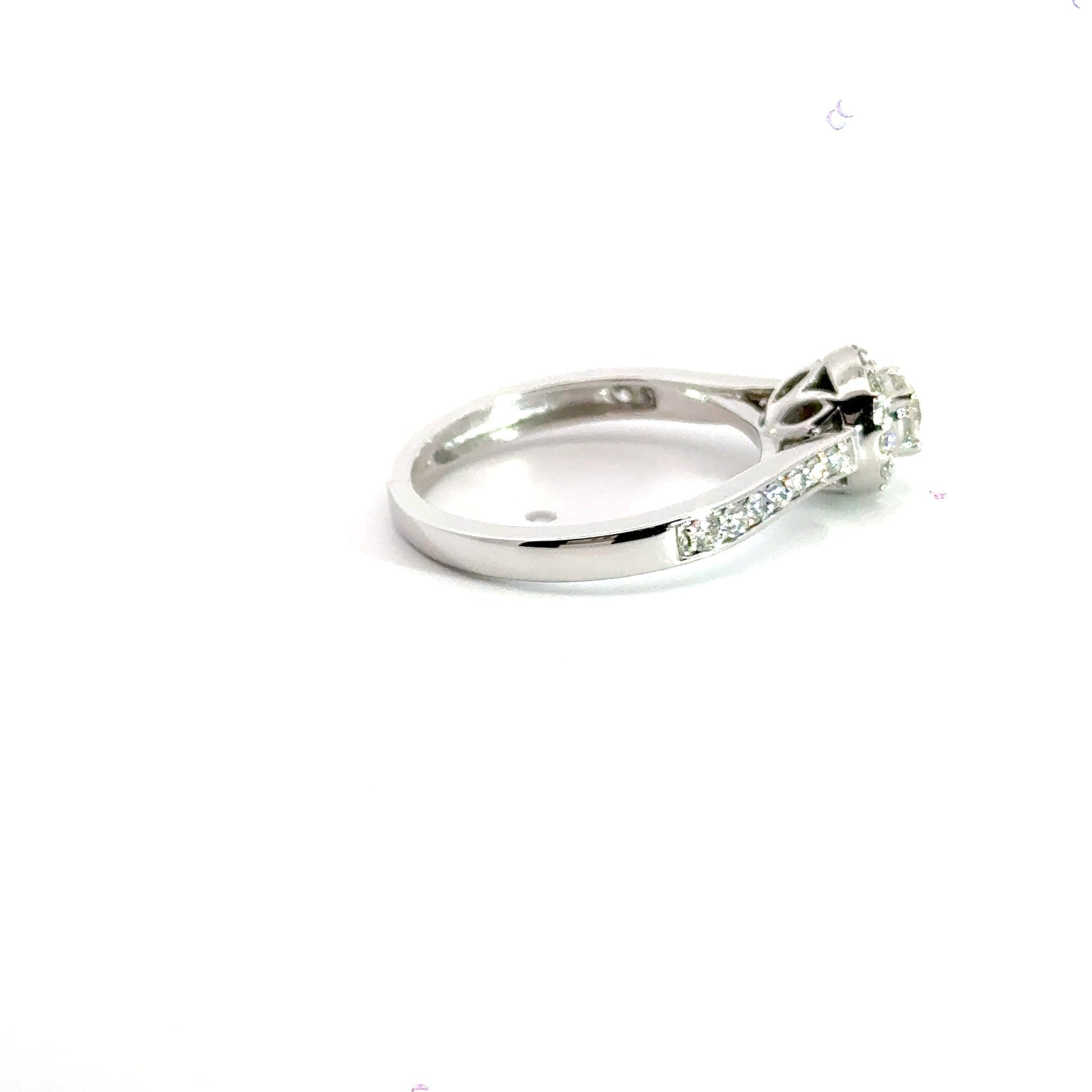 9CT White Gold Diamond Halo Ring Aces Jewellers