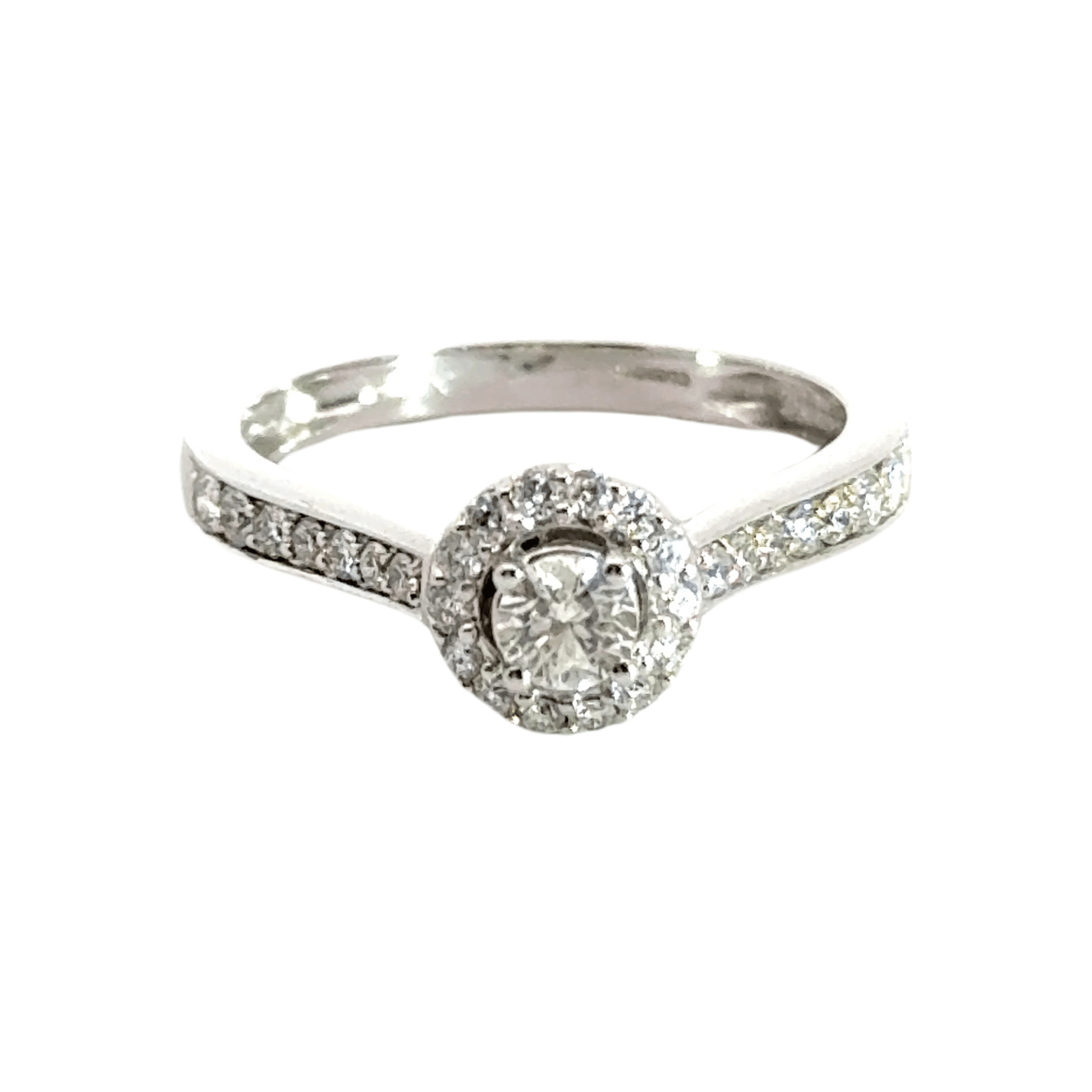 9CT White Gold Diamond Halo Ring Aces Jewellers