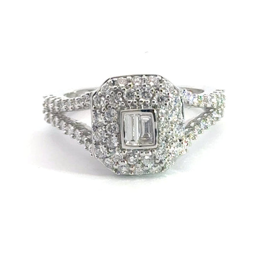 9CT White Gold Diamond Halo Ring Aces Jewellers