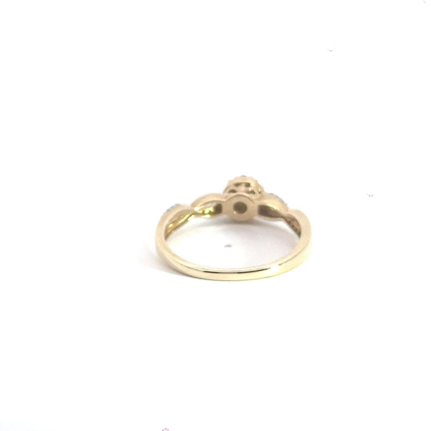 9CT Yellow Gold Twisted Cluster Diamond Ring Aces Jewellers