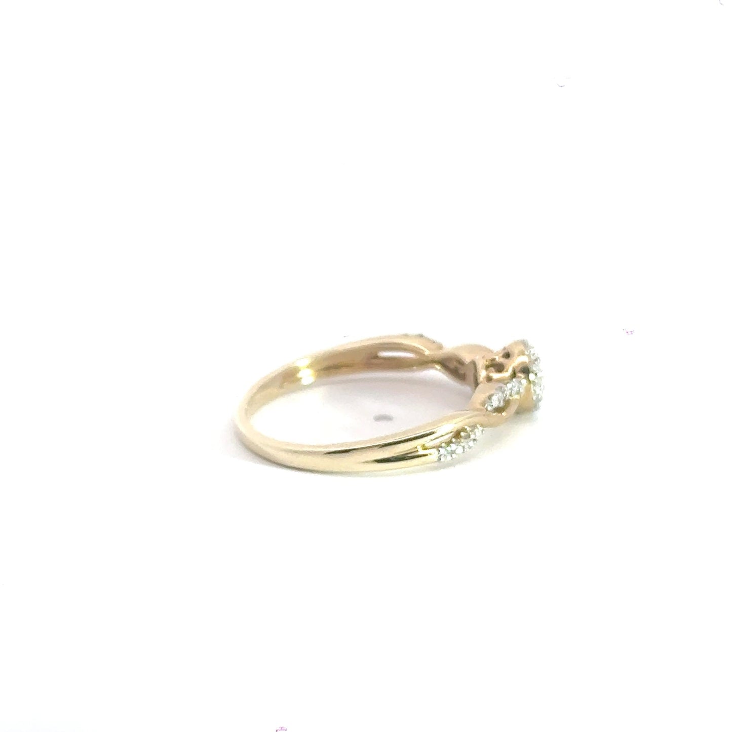9CT Yellow Gold Twisted Cluster Diamond Ring Aces Jewellers