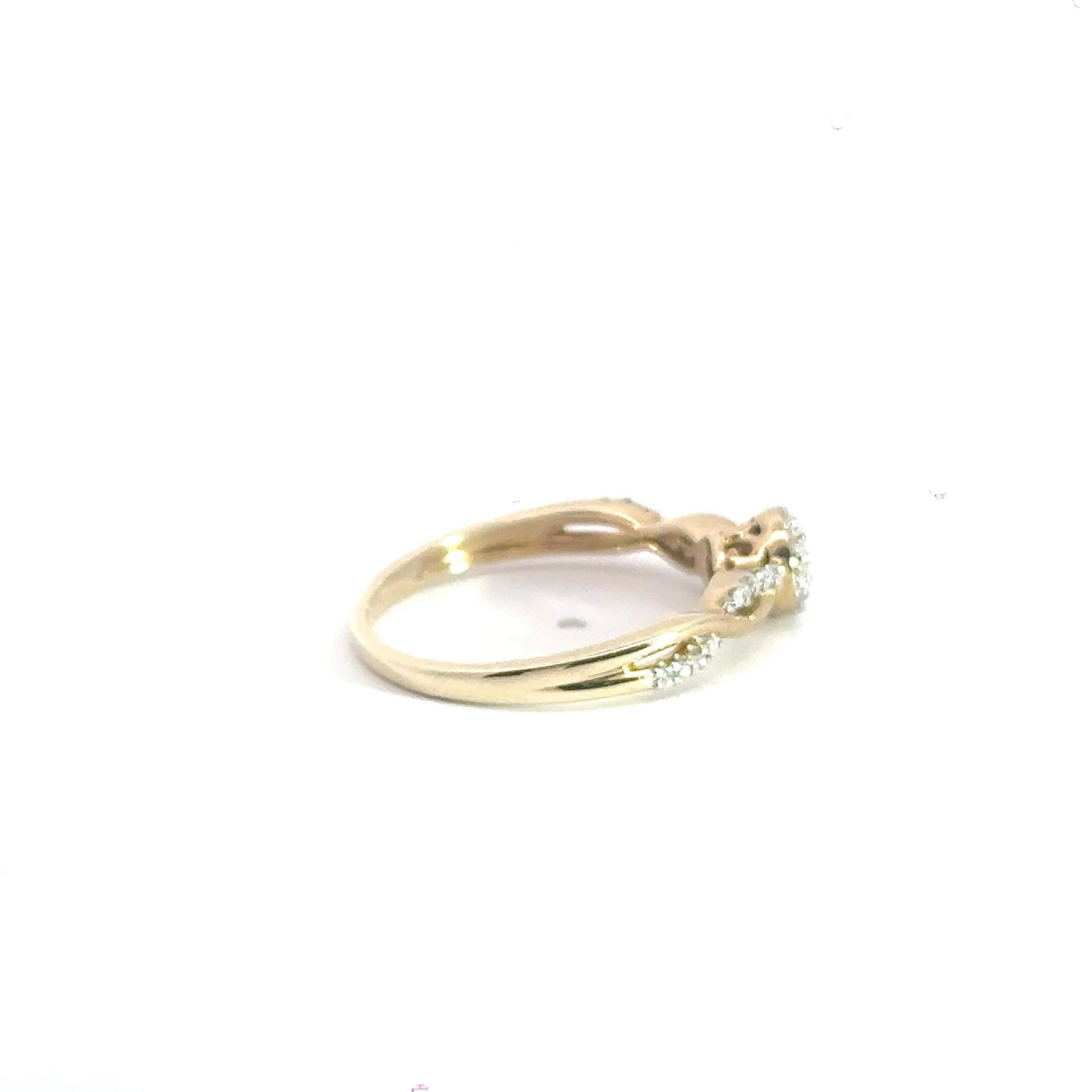 9CT Yellow Gold Twisted Cluster Diamond Ring Aces Jewellers